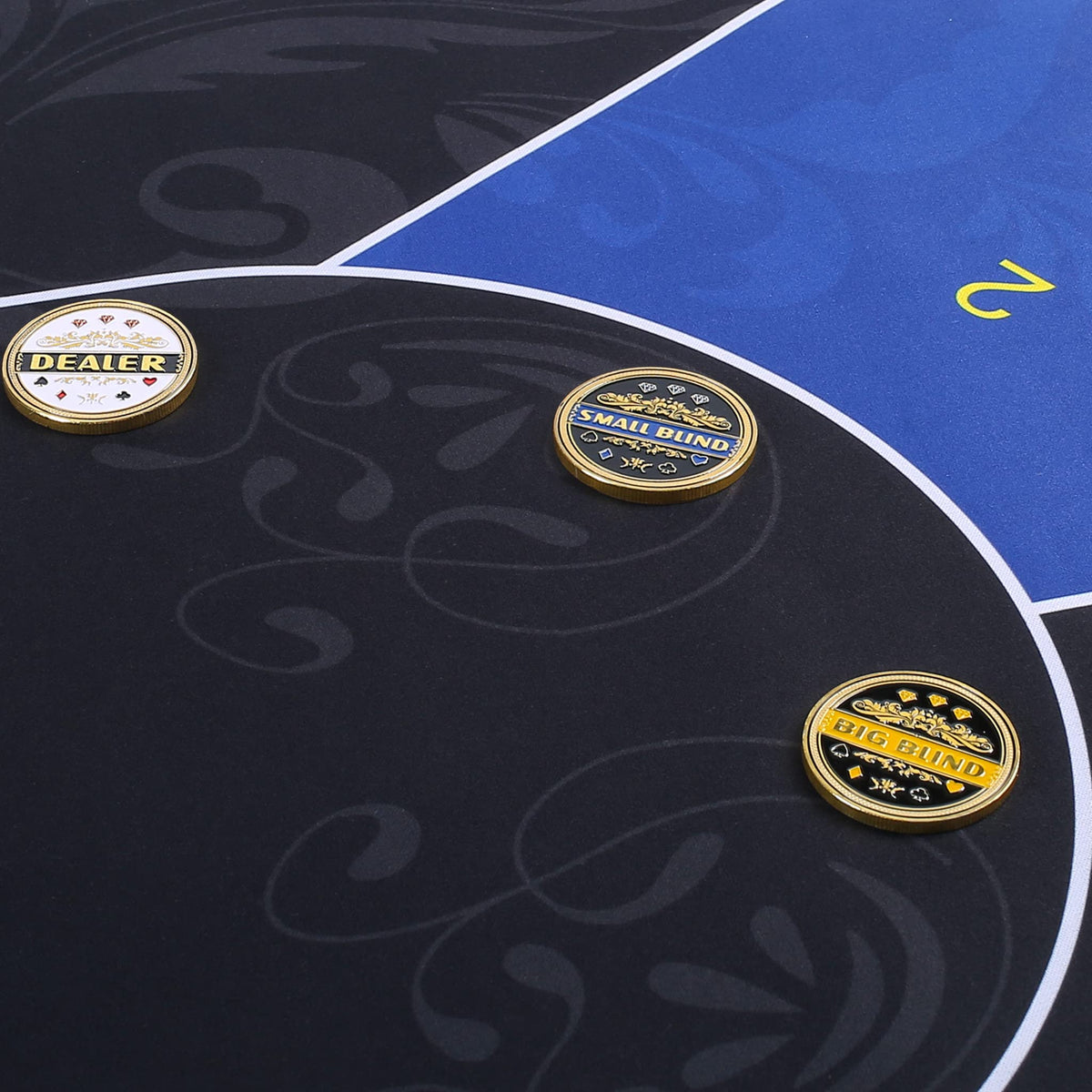 LuluCircle Poker Position Markers – 3-Piece Dealer, Small Blind, Big Blind Buttons with Gold-Gilded Iron