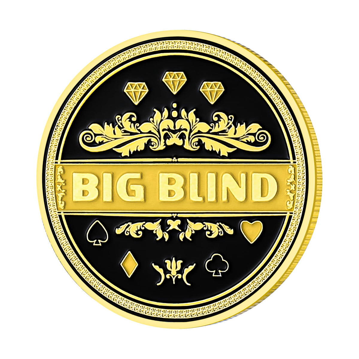 LuluCircle Poker Position Markers – 3-Piece Dealer, Small Blind, Big Blind Buttons with Gold-Gilded Iron