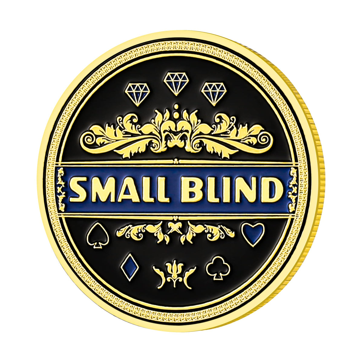 LuluCircle Poker Position Markers – 3-Piece Dealer, Small Blind, Big Blind Buttons with Gold-Gilded Iron