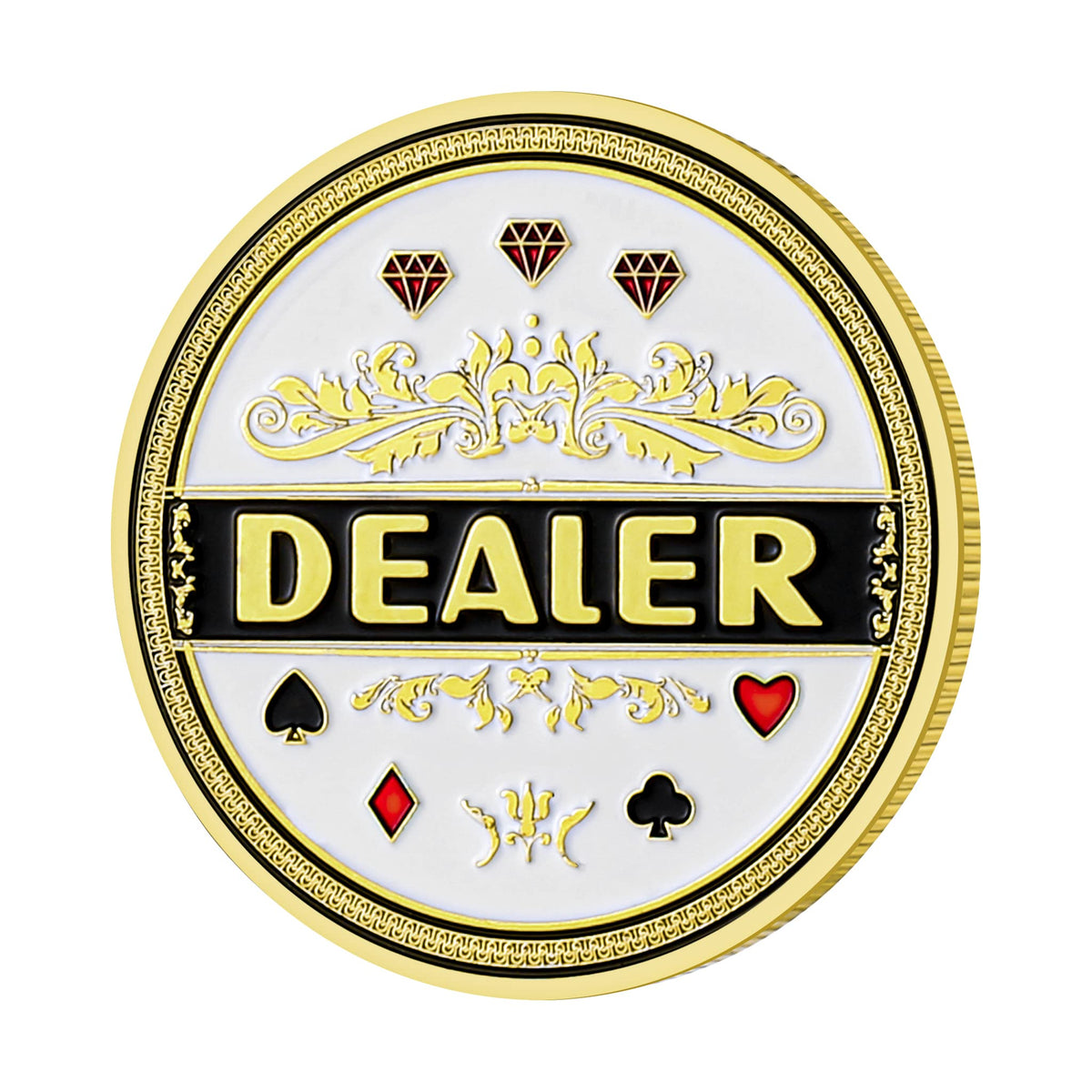 LuluCircle Poker Position Markers – 3-Piece Dealer, Small Blind, Big Blind Buttons with Gold-Gilded Iron