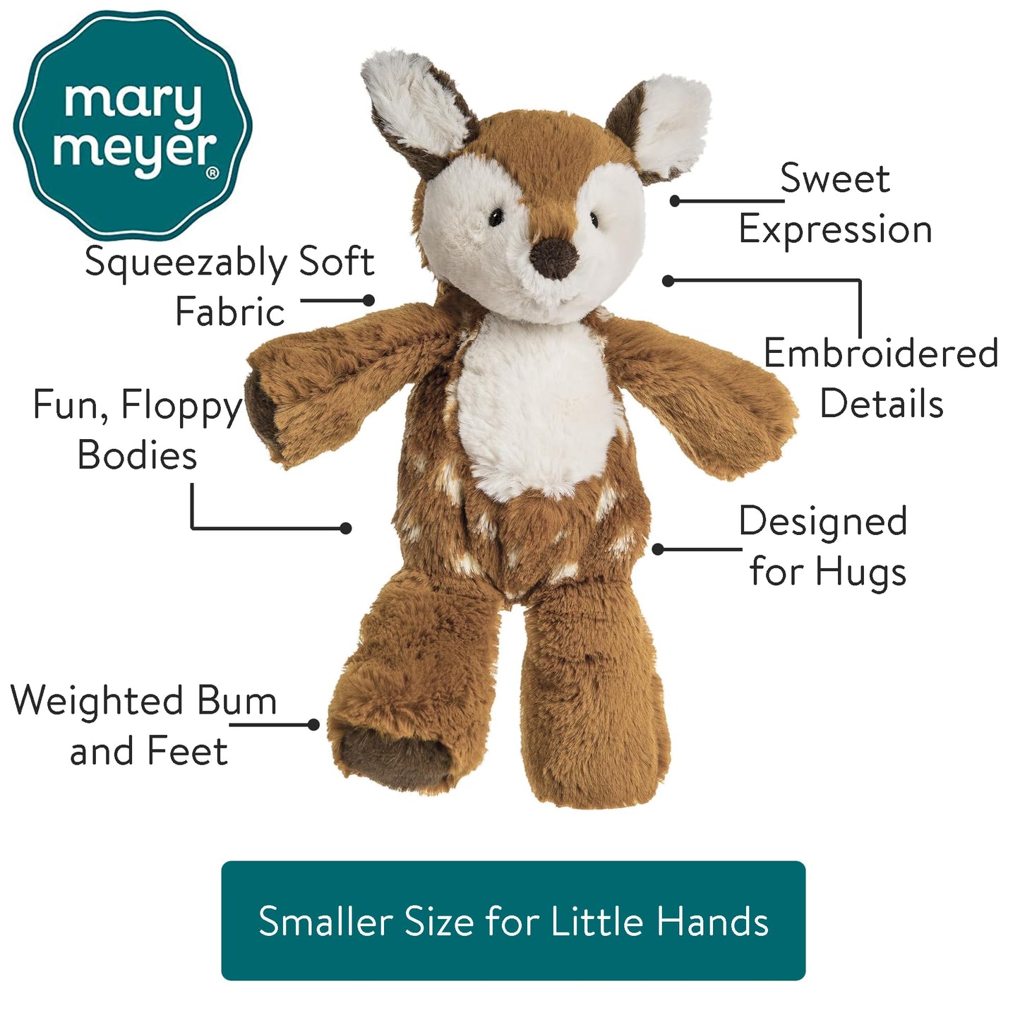 Lulujo Mary Meyer Marshmallow Zoo Junior Fawn Plush Toy, 9-Inch – Ultra-Soft Baby Snuggle