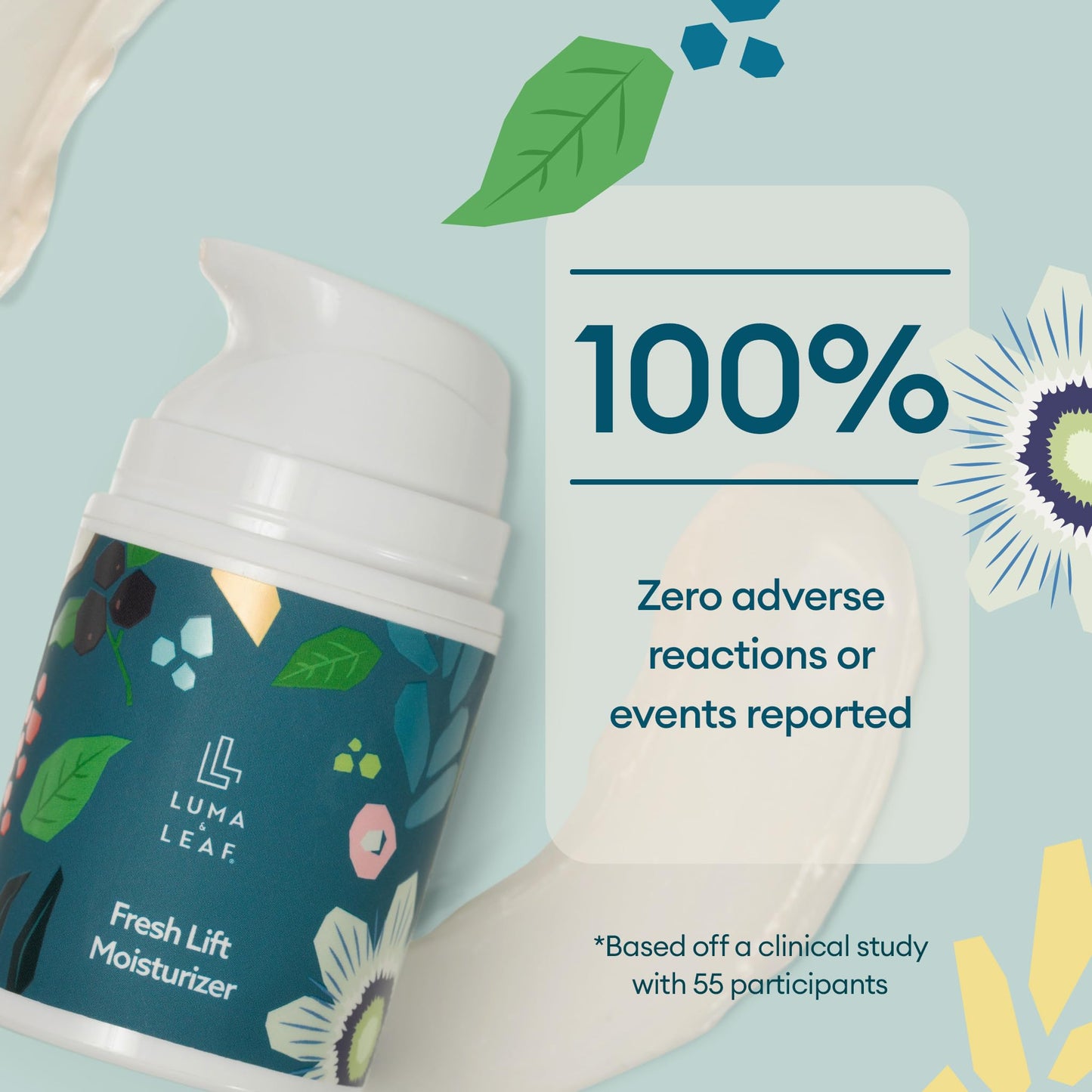 LUMA & LEAF Fresh Lift Peptide Moisturizer | Hyaluronic Acid & Hibiscus, Daily Anti-Aging Cream | 1.7 fl oz