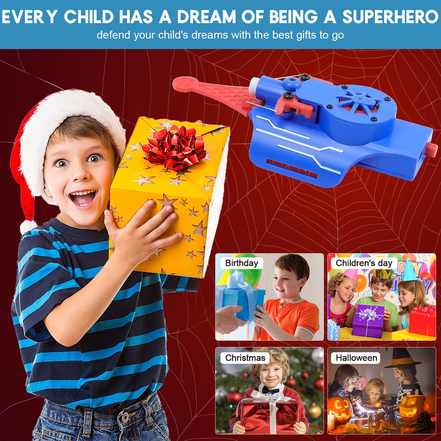 Lumhew Spider Web Shooters – Realistic Web Launcher with Gloves | Safe, Durable Superhero Toy
