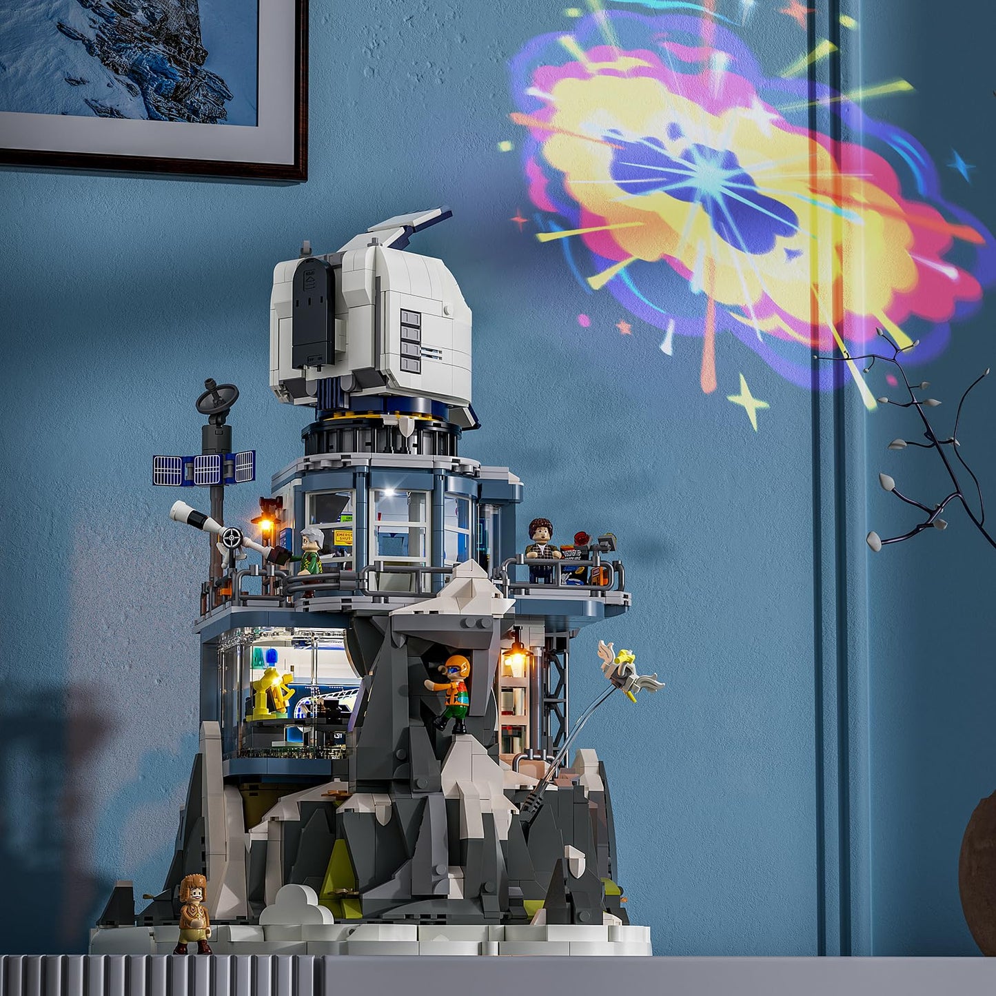 Lumibricks Alpine Observatory Lighting Set with Galaxy Projector – 2,437 Pcs Space Themed Building Bricks