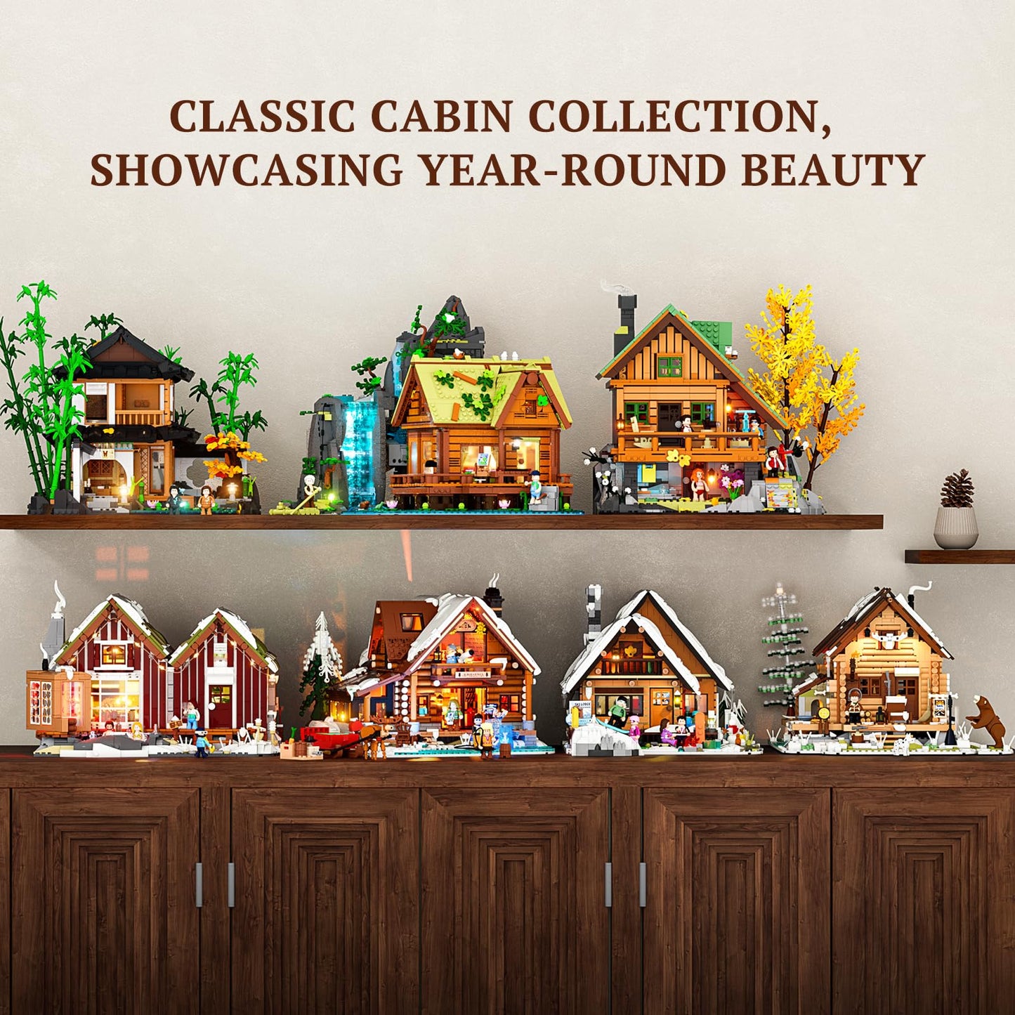 Lumibricks Aurora-Cabin LED Lighting Building Set – 2,425 Pieces Arctic Lodge