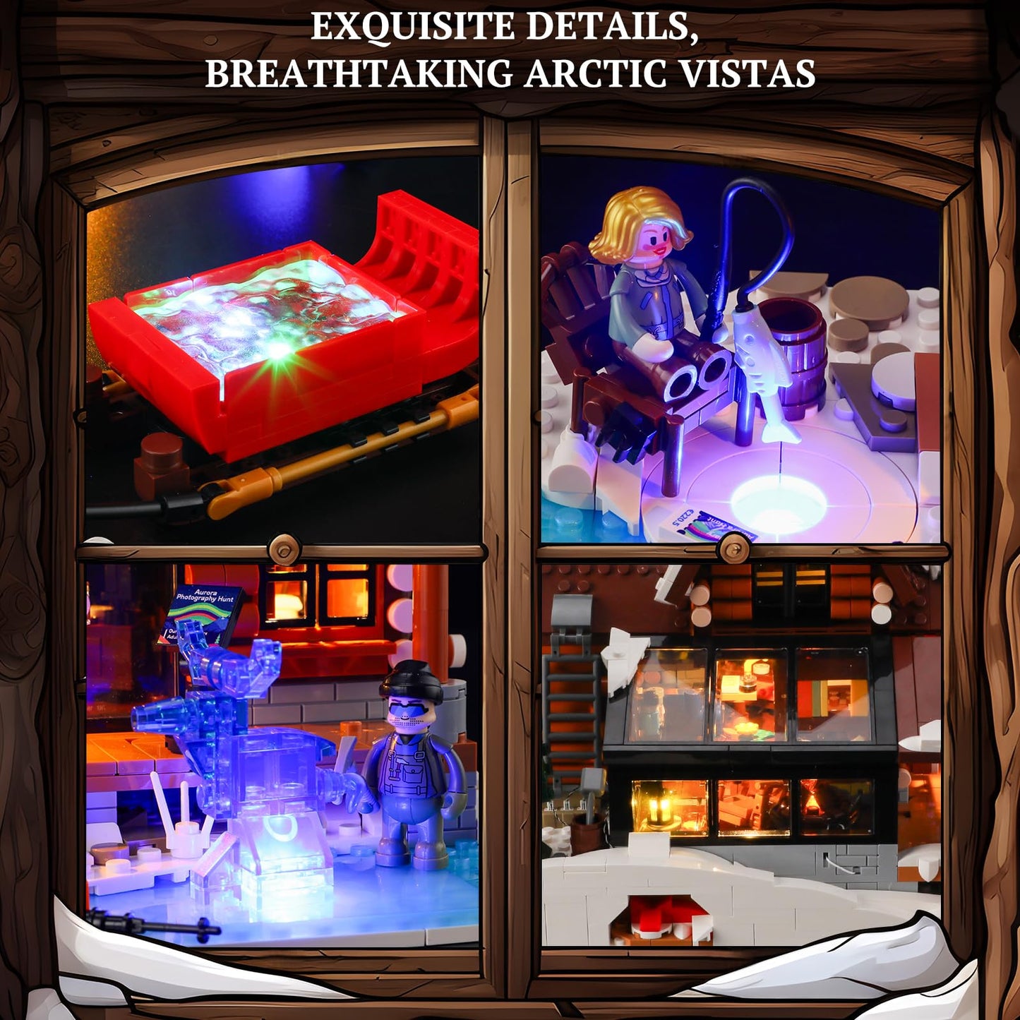 Lumibricks Aurora-Cabin LED Lighting Building Set – 2,425 Pieces Arctic Lodge