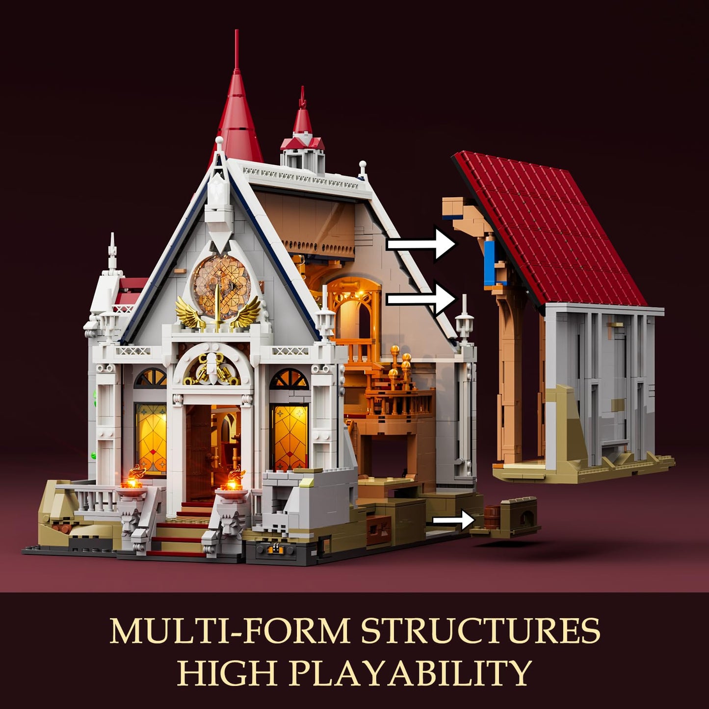 Lumibricks Medieval Castle Banquet Hall Lighting Set – 3,232 Pcs with Minifigures