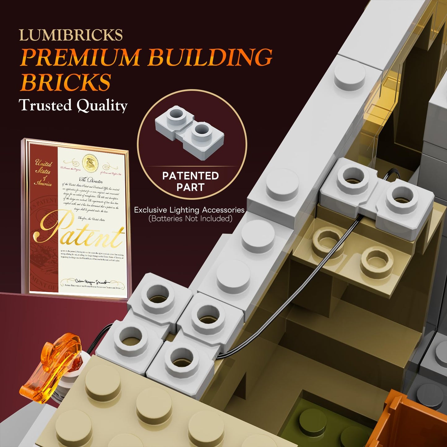 Lumibricks Medieval King's Castle Treasury Building Bricks Set – 3209 Pcs with LED Lighting