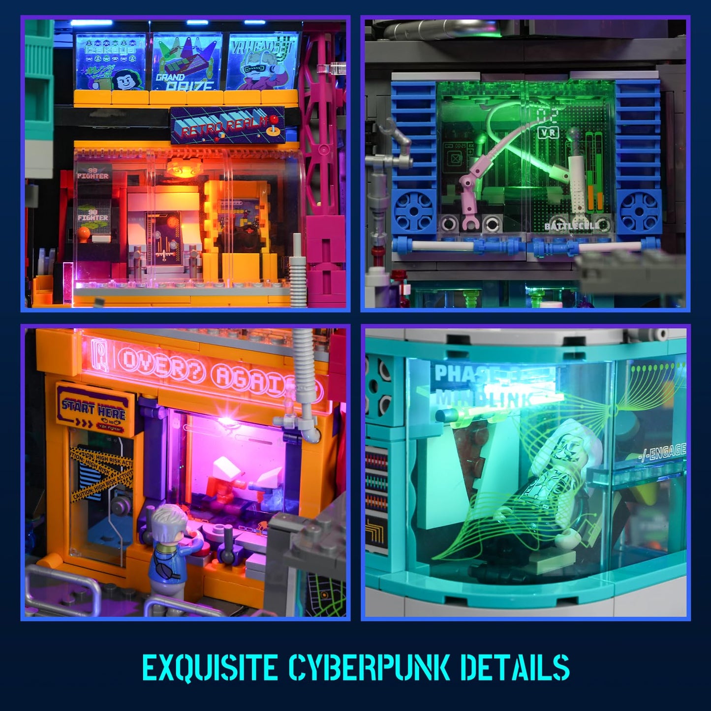 Lumibricks Cyberpunk Game Stack – Neon City LED Display Kit (2580 Pcs)