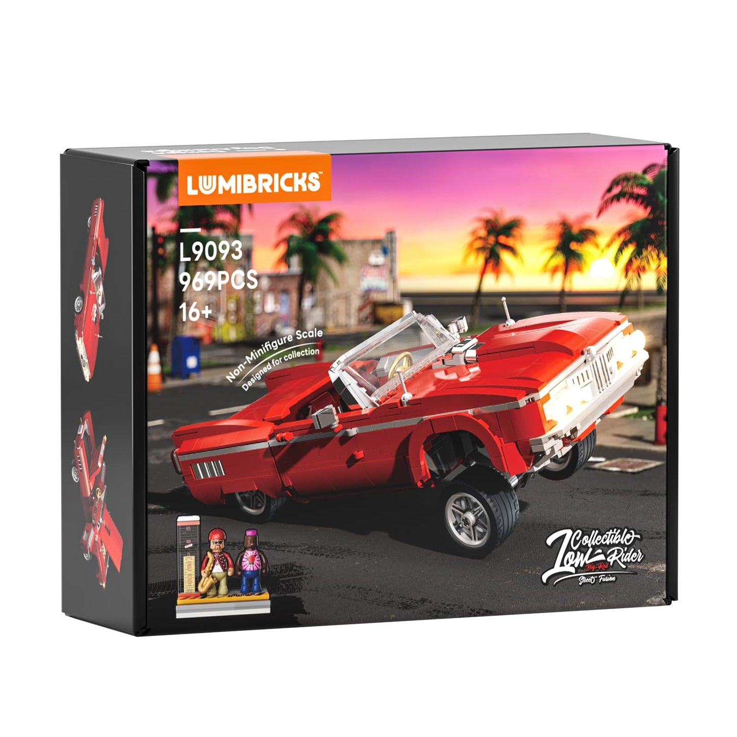 Lumibricks Low Rider Big Red Car Building Set – 969 Pcs, Lighting Model