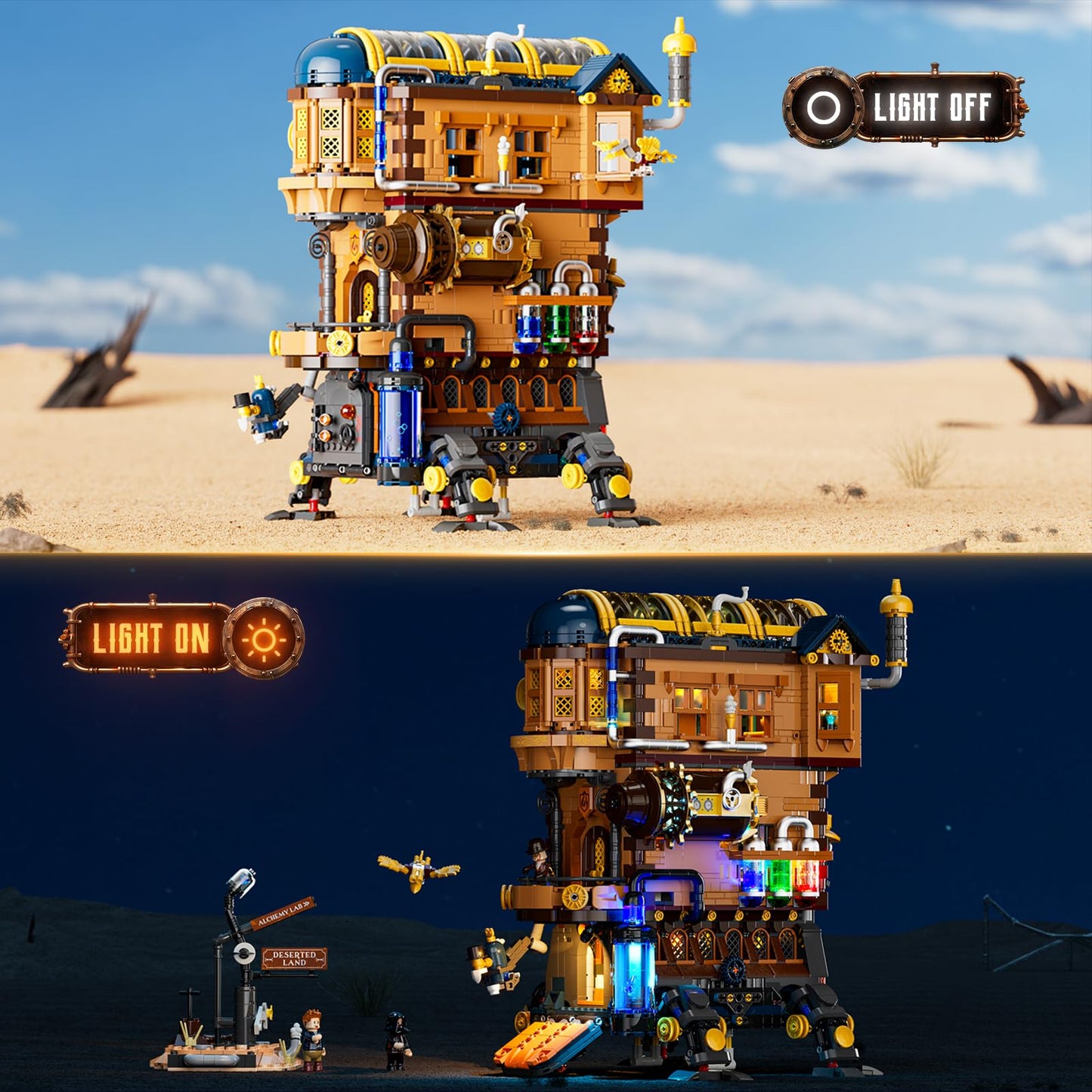 Lumibricks Mecha-Alchemist Moving Castle – 2690 Pcs Gearwerk Lab Display