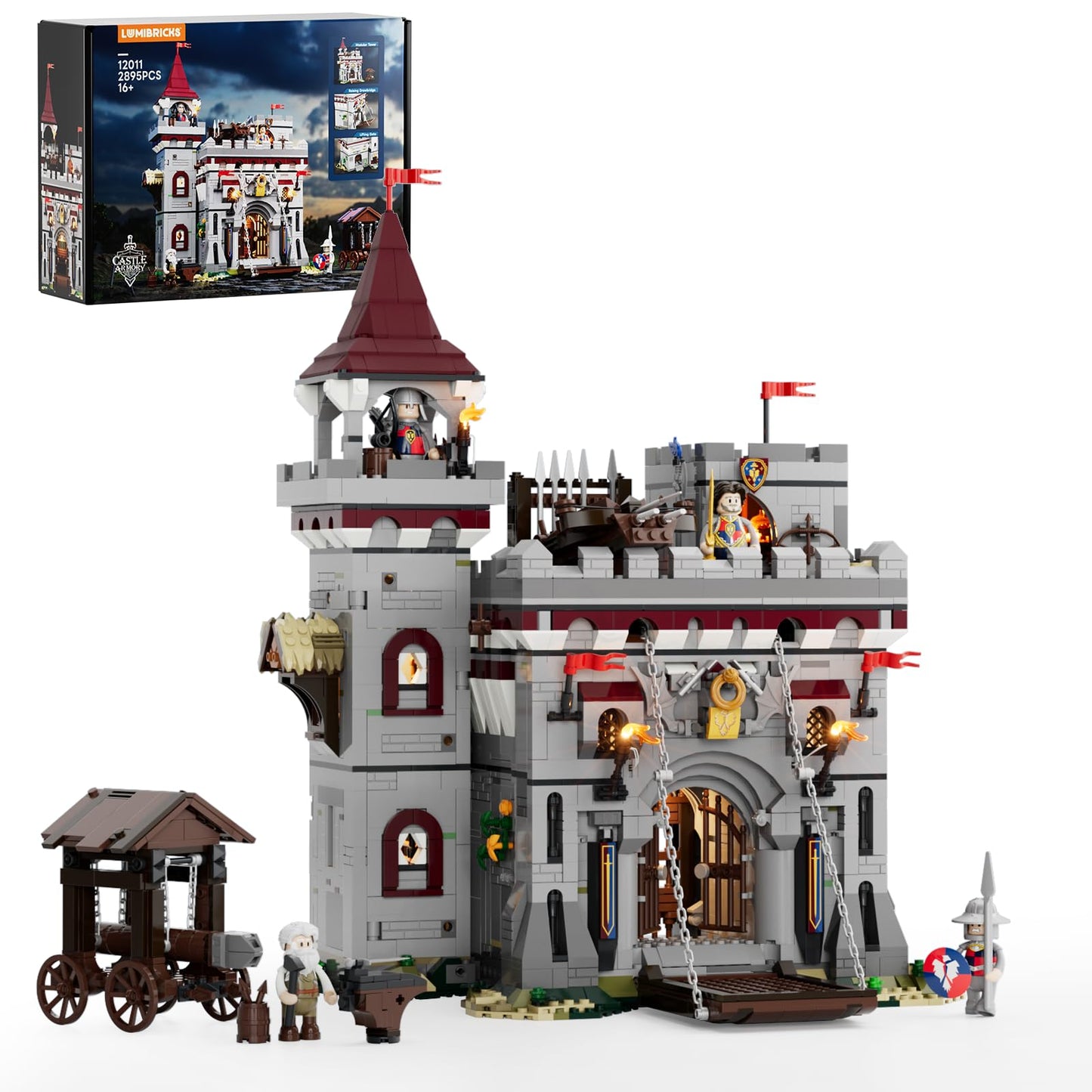 Lumibricks Medieval Castle Armory Lighting Building Kit – 2895 Pcs for Adults & Teens