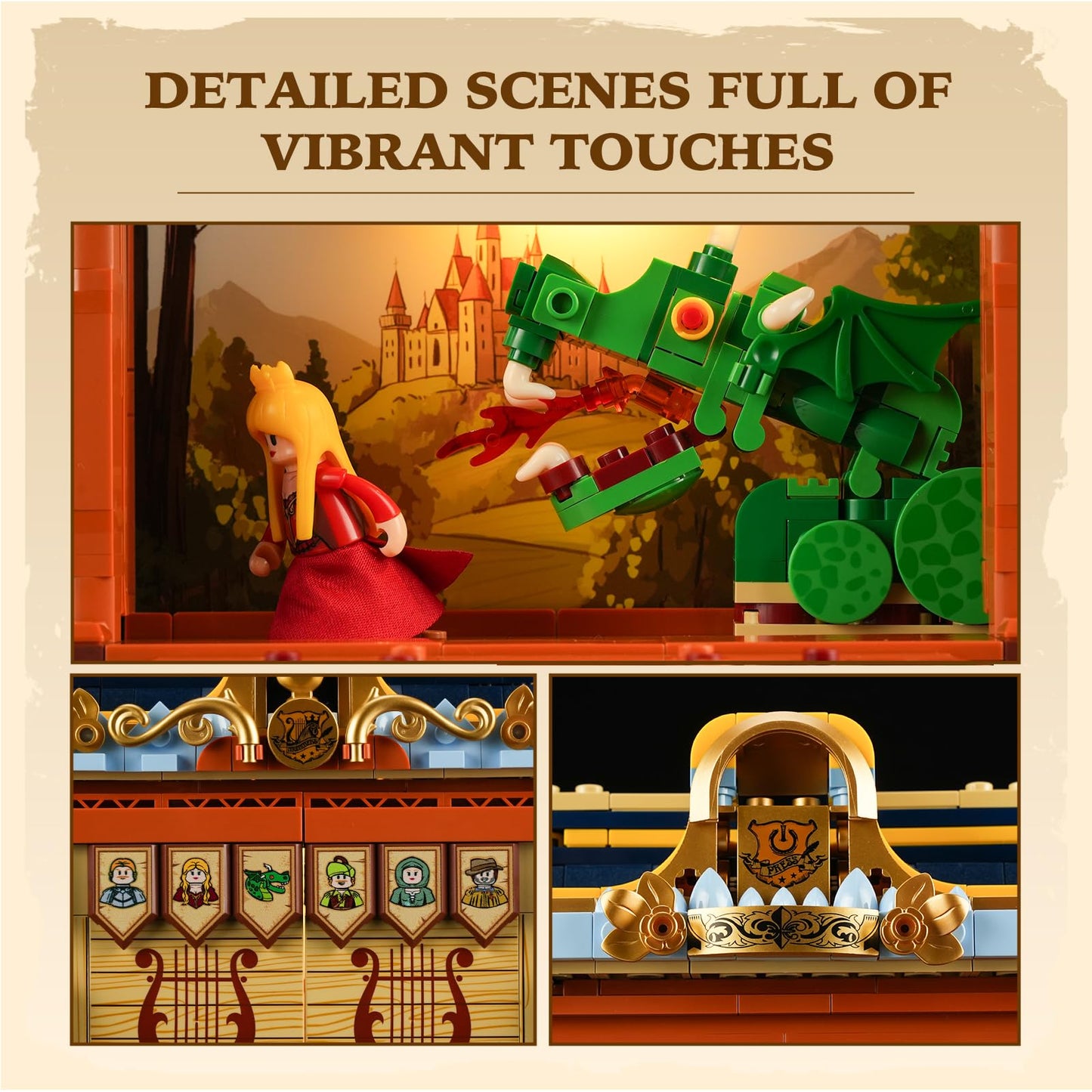 Lumibricks Medieval Troupe Carriage Lighting Building Bricks Set | 1248 Pcs for Adults & Teens