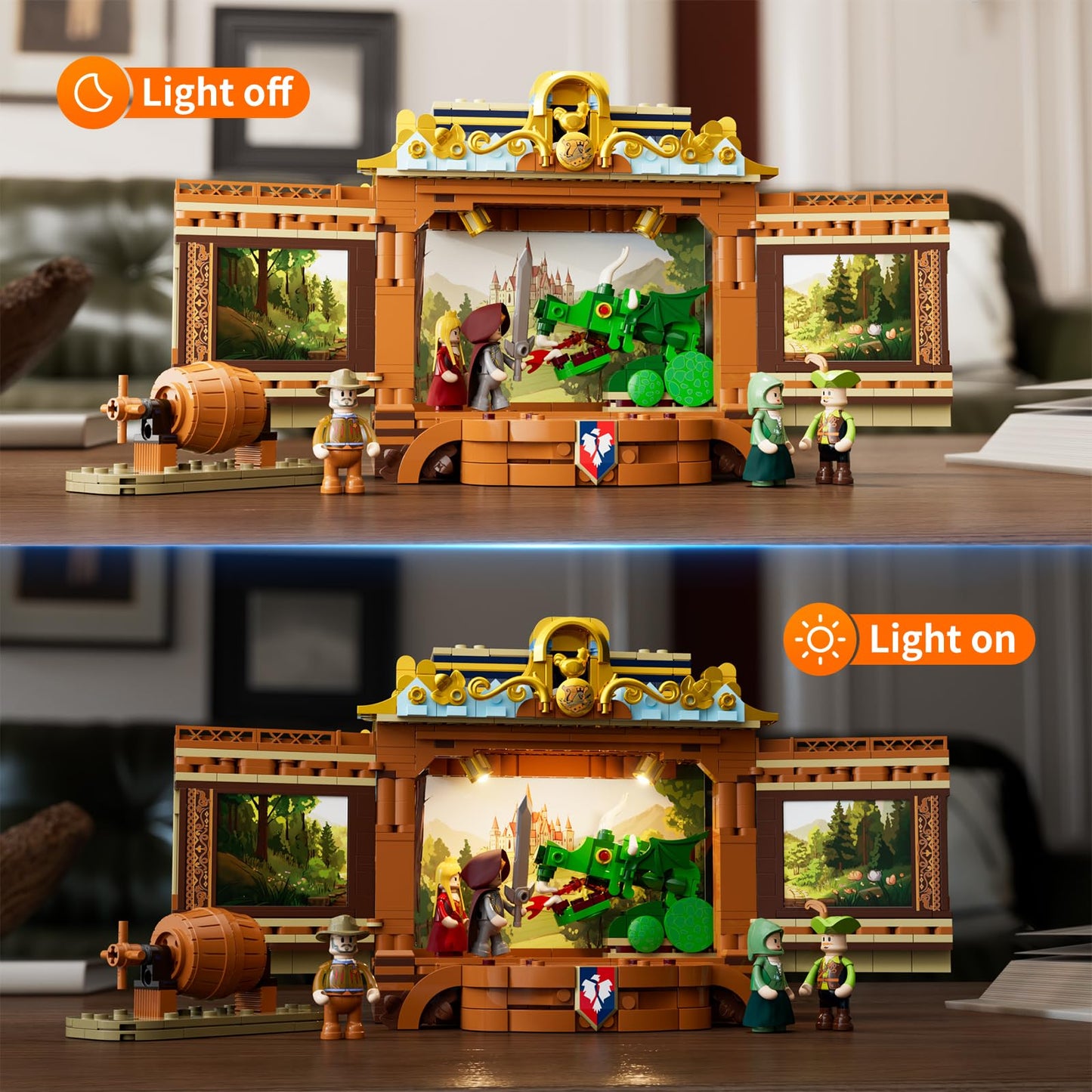 Lumibricks Medieval Troupe Carriage Lighting Building Bricks Set | 1248 Pcs for Adults & Teens
