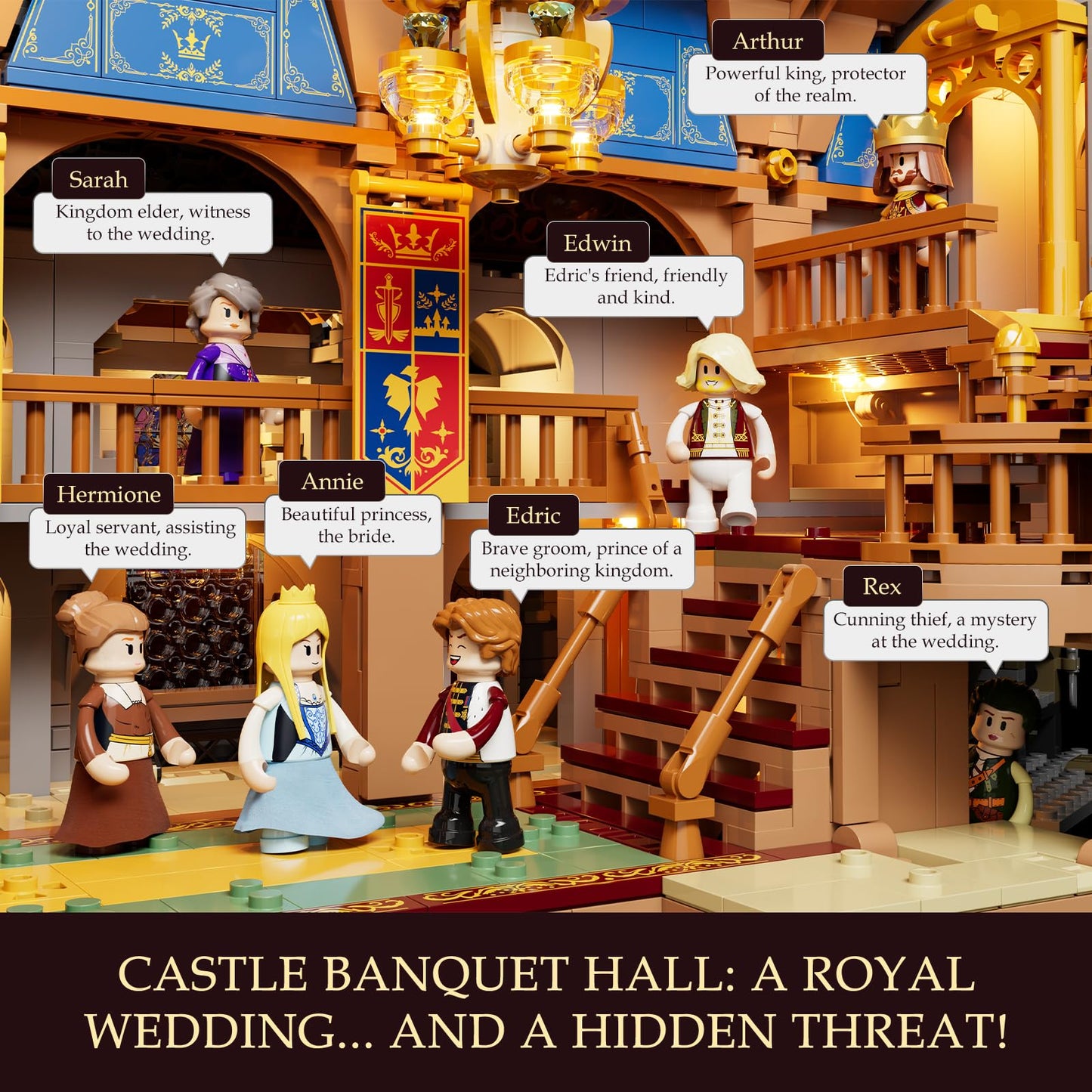 Lumibricks Medieval Castle Banquet Hall Lighting Set – 3,232 Pcs with Minifigures
