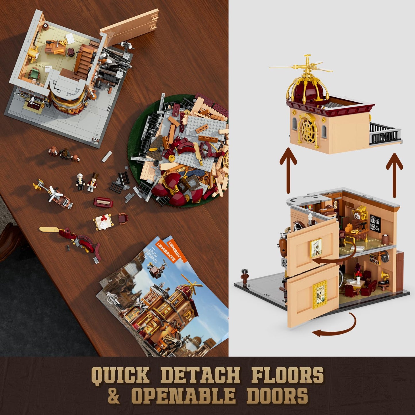 Lumibricks Steampunk Flying Club Lighting Bricks Set – 1871 Pcs for Adults