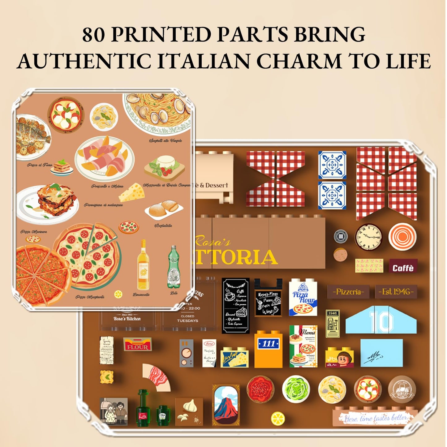 Lumibricks Italian Trattoria Lighting Set – 2868-Piece City Town Modular Build Kit