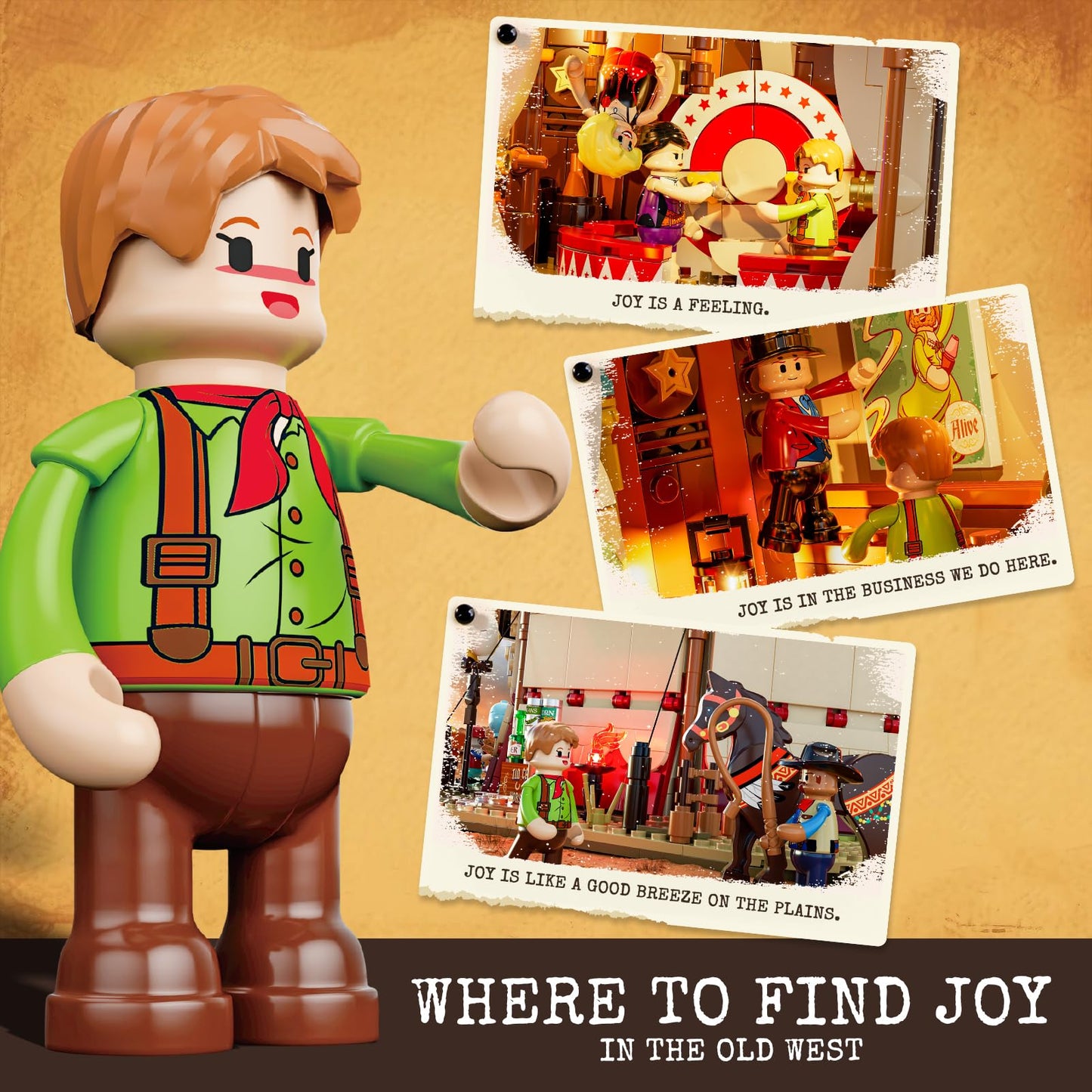 Lumibricks Travelling Circus Lighting Building-Bricks Set – The Wild West Show (1962 Pcs) for Adults & West Lovers