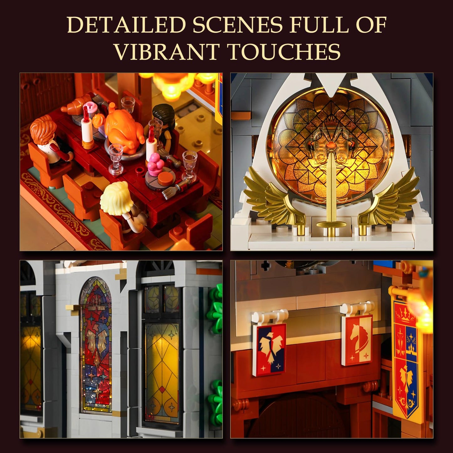 Lumibricks Medieval Castle Banquet Hall Lighting Set – 3,232 Pcs with Minifigures