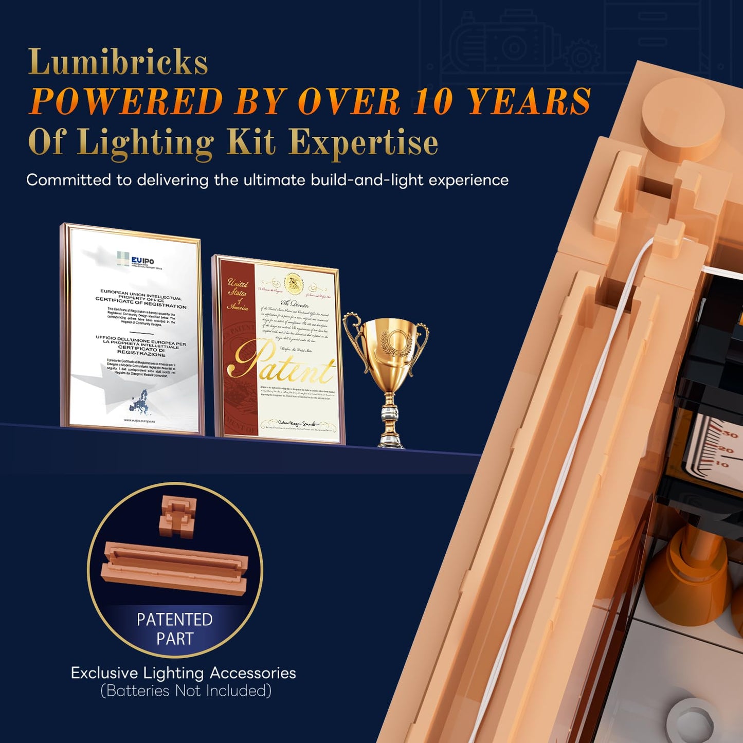 Lumibricks Sky-Lane Repair Shop: 2006-Piece Steampunk Lighting Building Set | Aeronauts Collection