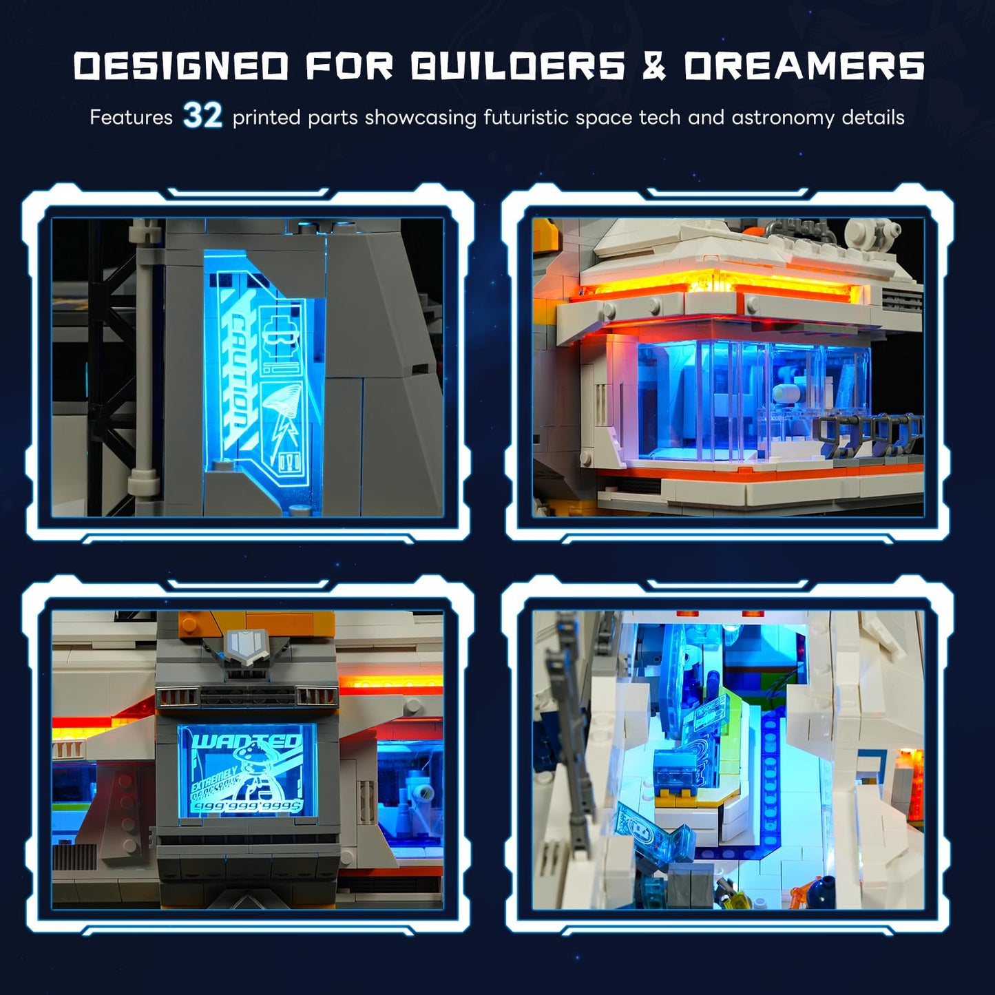 Lumibricks Space Bounty Hub Lighting Bricks Set – Futuristic Alien Cyberpunk Display (2309 Pcs)