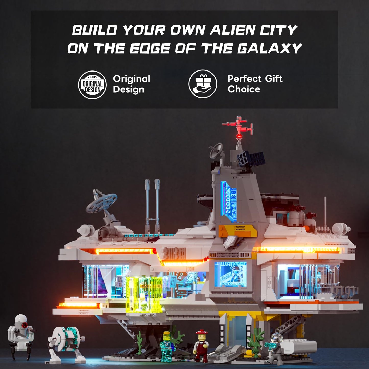 Lumibricks Space Bounty Hub Lighting Bricks Set – Futuristic Alien Cyberpunk Display (2309 Pcs)