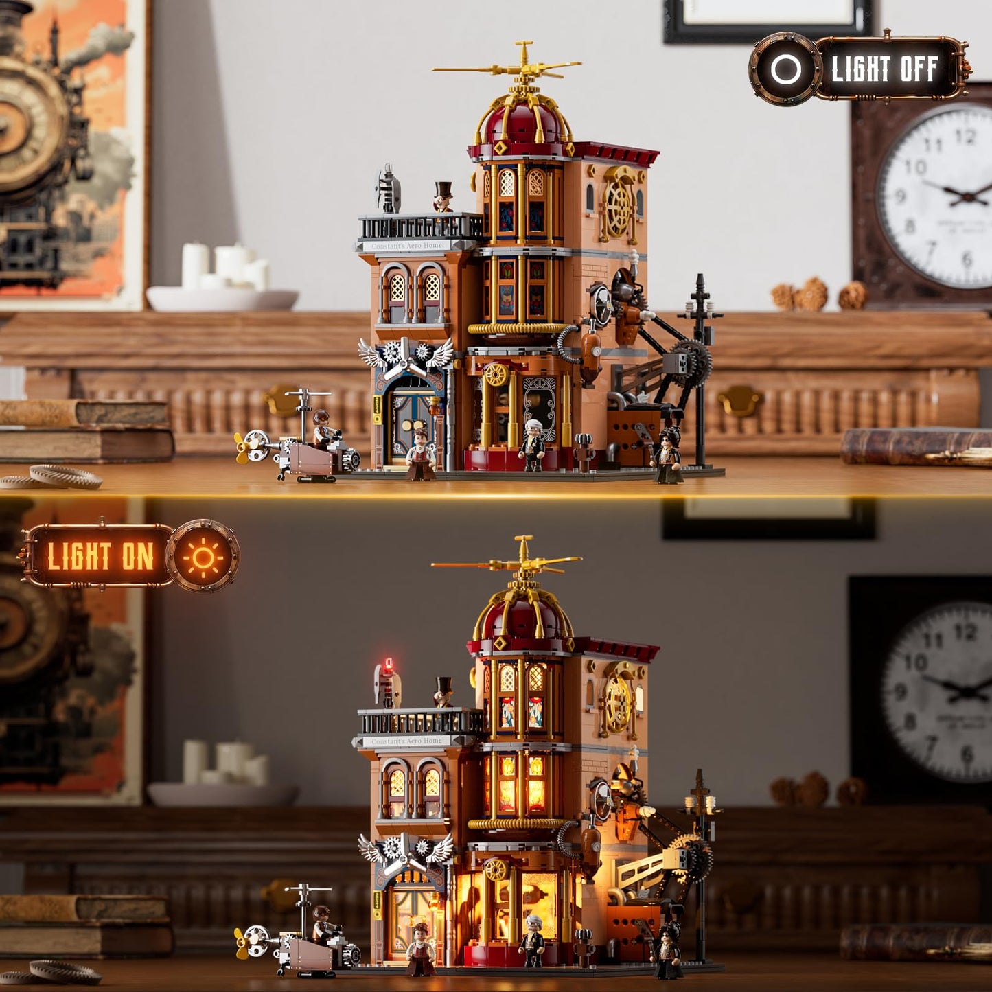 Lumibricks Steampunk Flying Club Lighting Bricks Set – 1871 Pcs for Adults