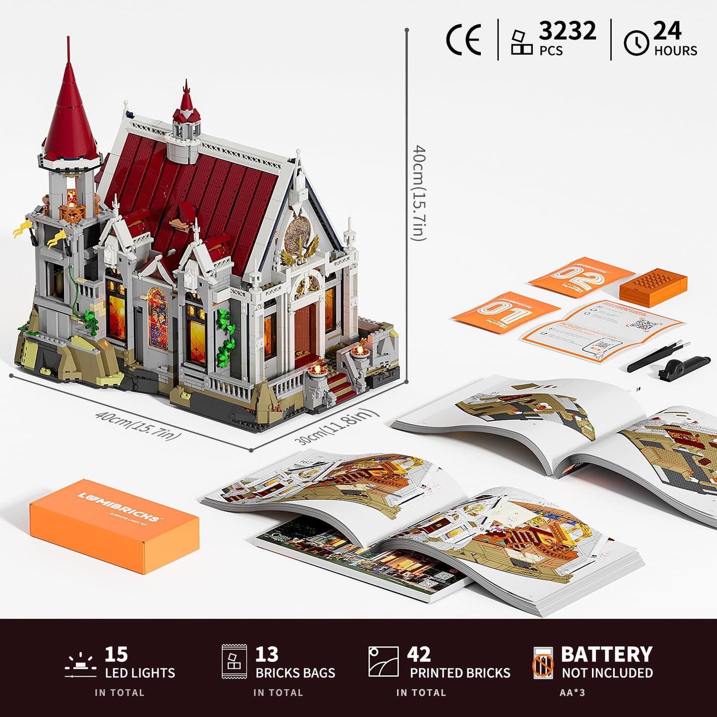 Lumibricks Medieval Castle Banquet Hall Lighting Set – 3,232 Pcs with Minifigures