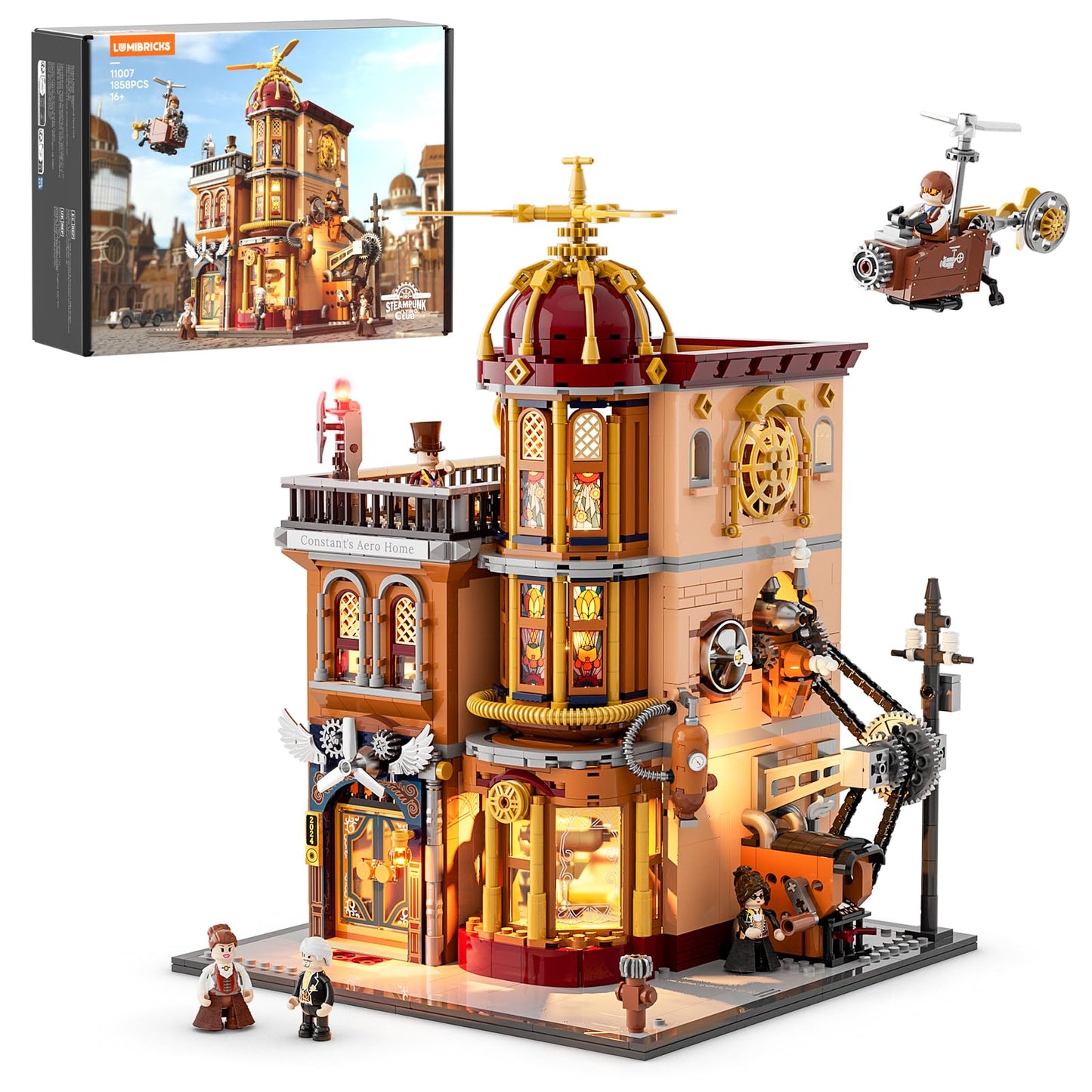 Lumibricks Steampunk Flying Club Lighting Bricks Set – 1871 Pcs for Adults