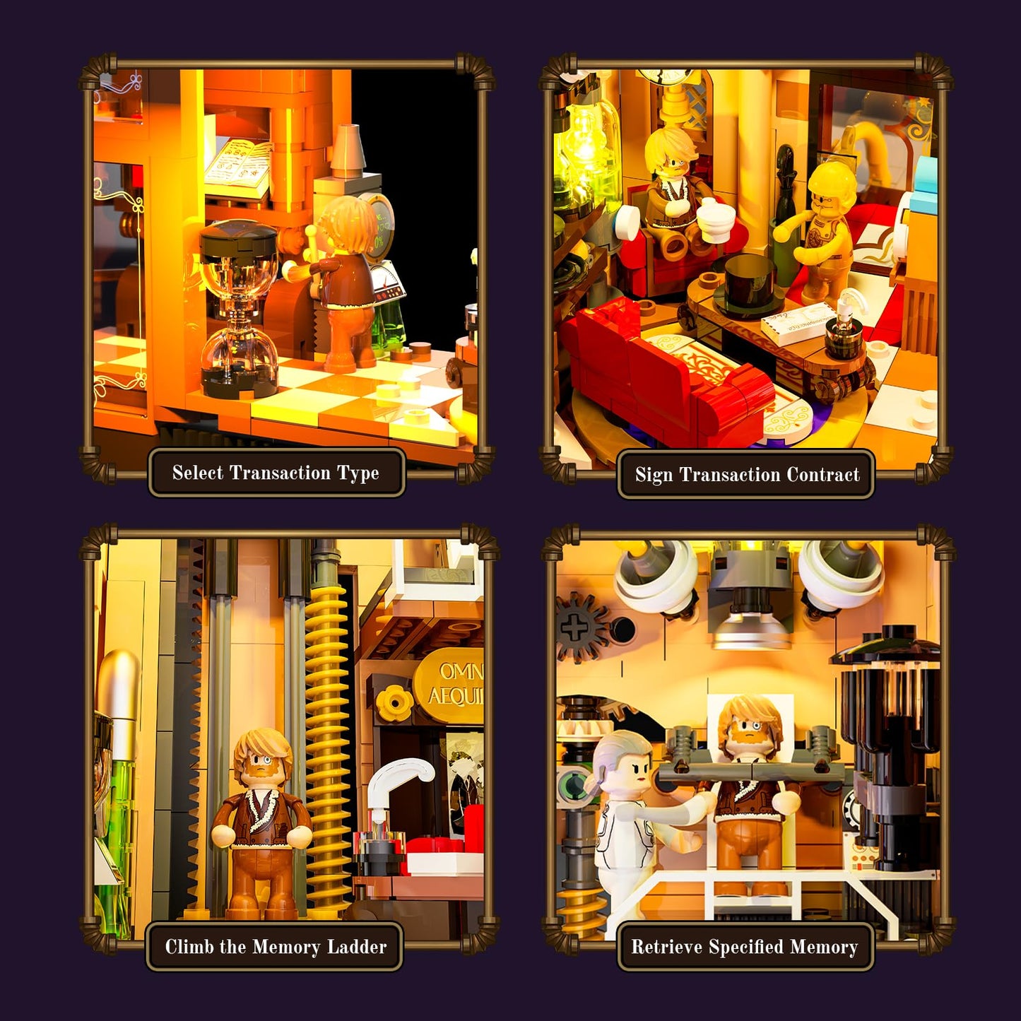Lumibricks Steampunk Memory Magic Shop Lighting Set – 2056 Pcs, Chrono Custodians