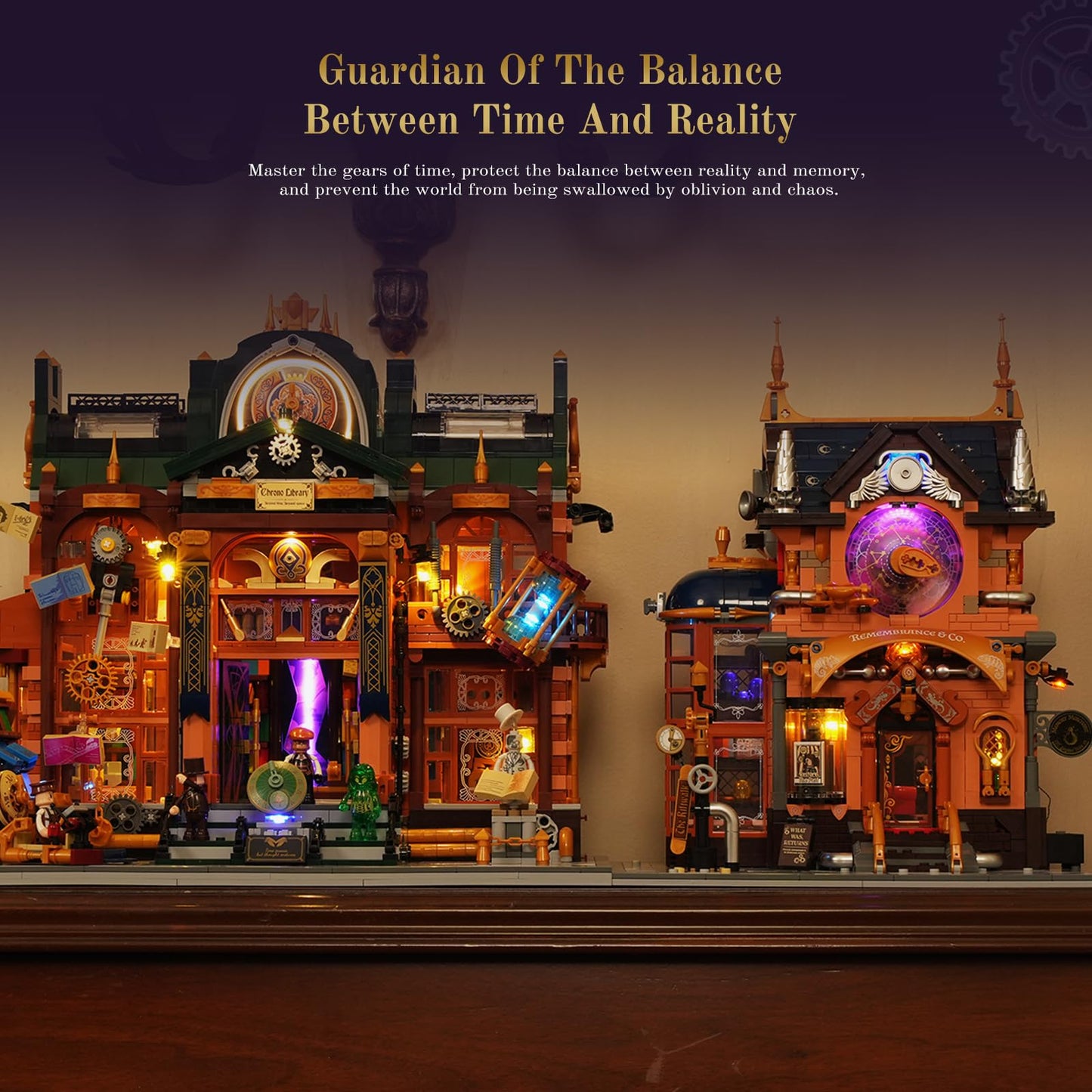 Lumibricks Steampunk Memory Magic Shop Lighting Set – 2056 Pcs, Chrono Custodians