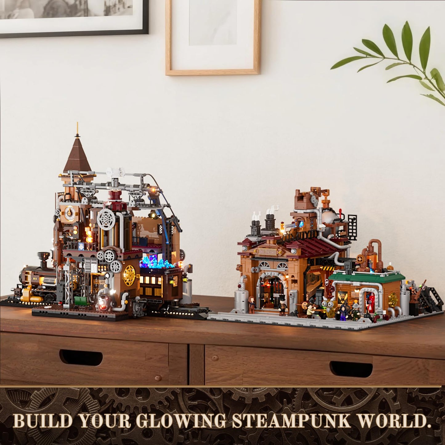 Lumibricks Steampunk Ore Factory Lighting Building-Bricks Set – 3138 Pcs Interactive Mechanical Display