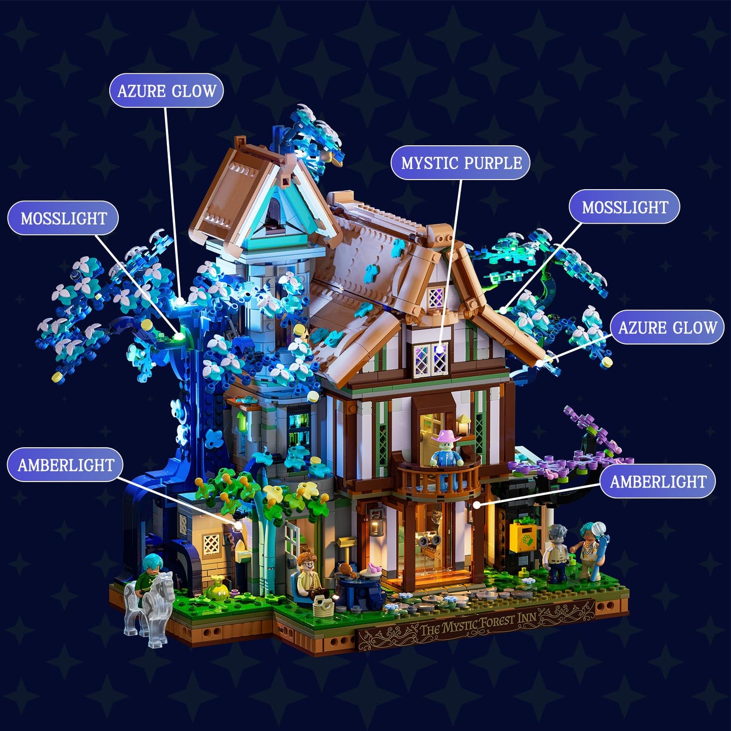 Lumibricks Sylvan-Inn Treehouse Lighting Building-Bricks Set – 3120 Pcs Elf Hotel Cabin Collection