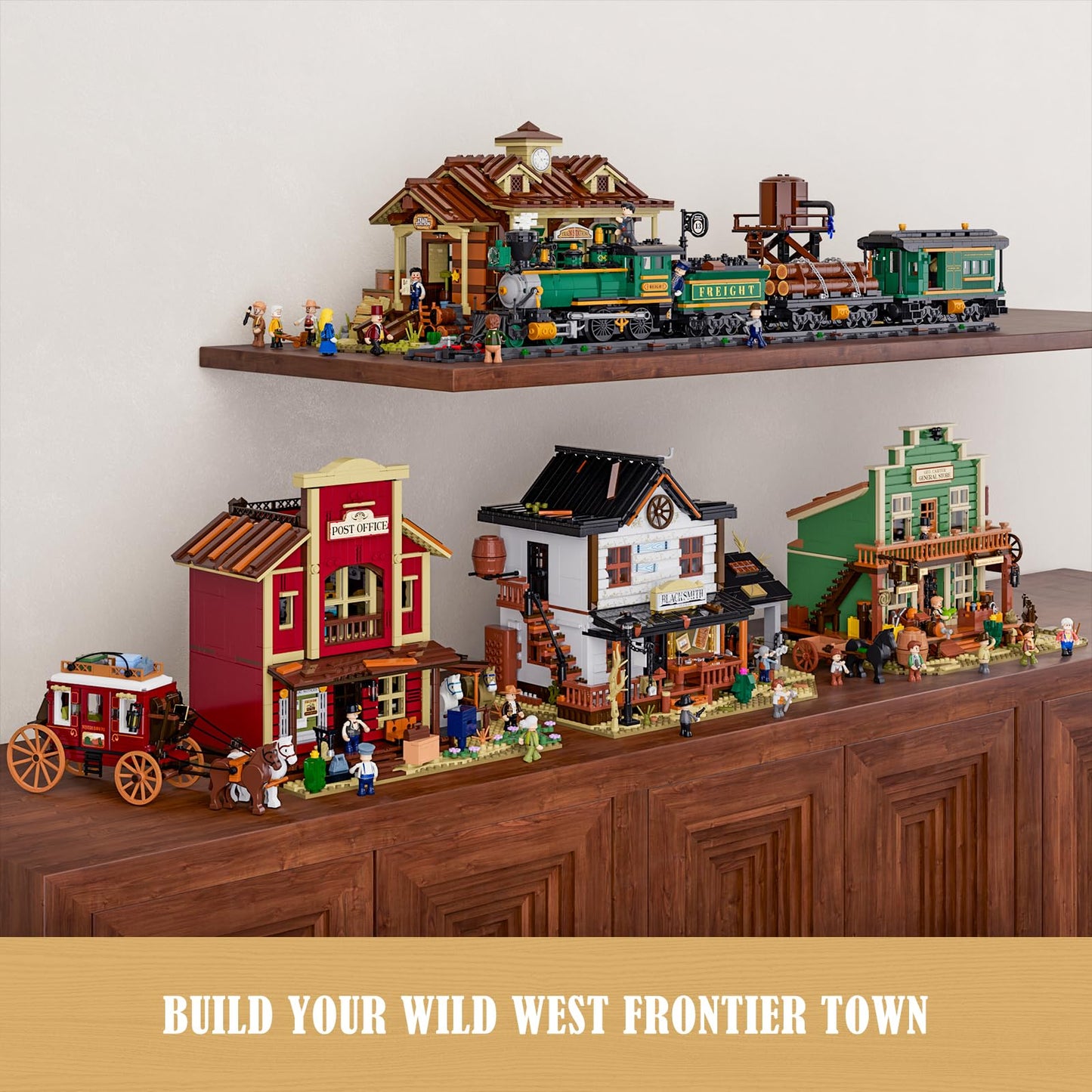 Lumibricks Wild West Blacksmith Lighting Building-Bricks Set – Western Forge House (2042 Pcs)