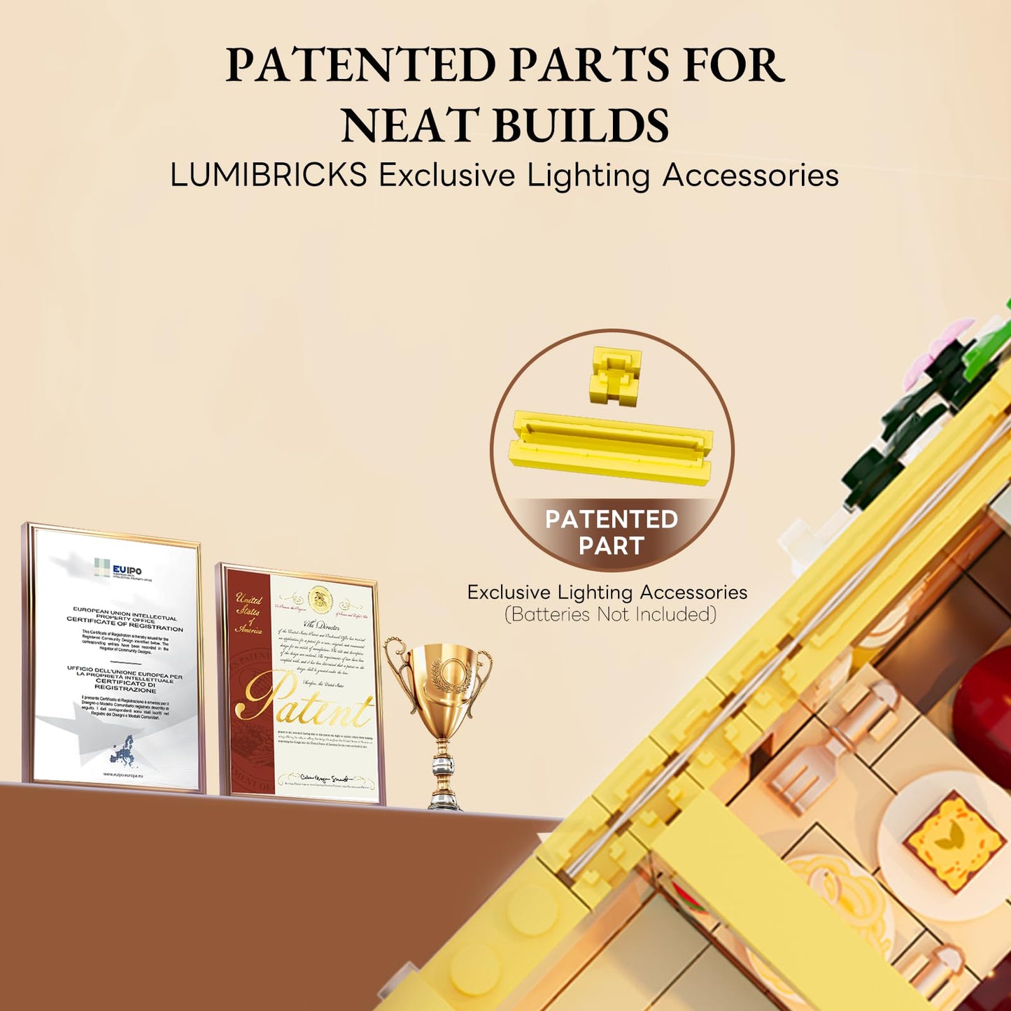Lumibricks Italian Trattoria Lighting Set – 2868-Piece City Town Modular Build Kit