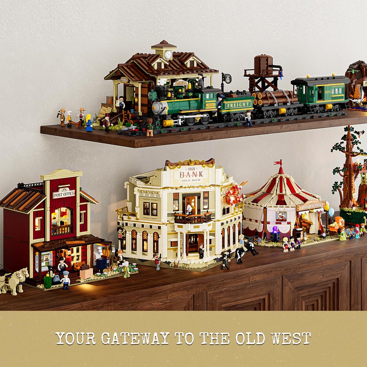 Lumibricks Western Bank Heist Lighting Building-Bricks Set – 2875 Pcs Wild West Display