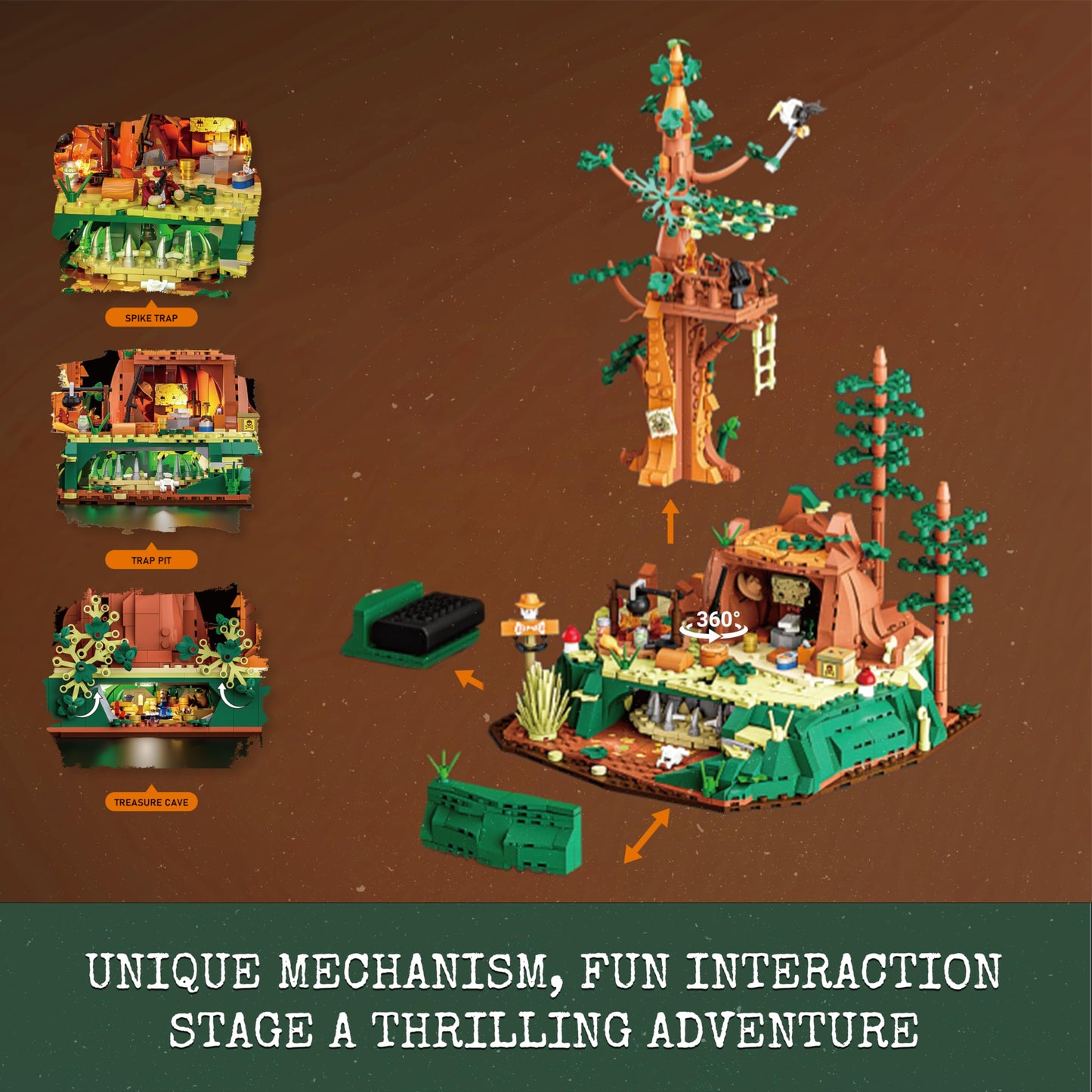 Lumibricks Western Sequoia Bandit Outpost Lighting Building-Bricks Set – 1183 Pcs Collection for Wild West Role Play