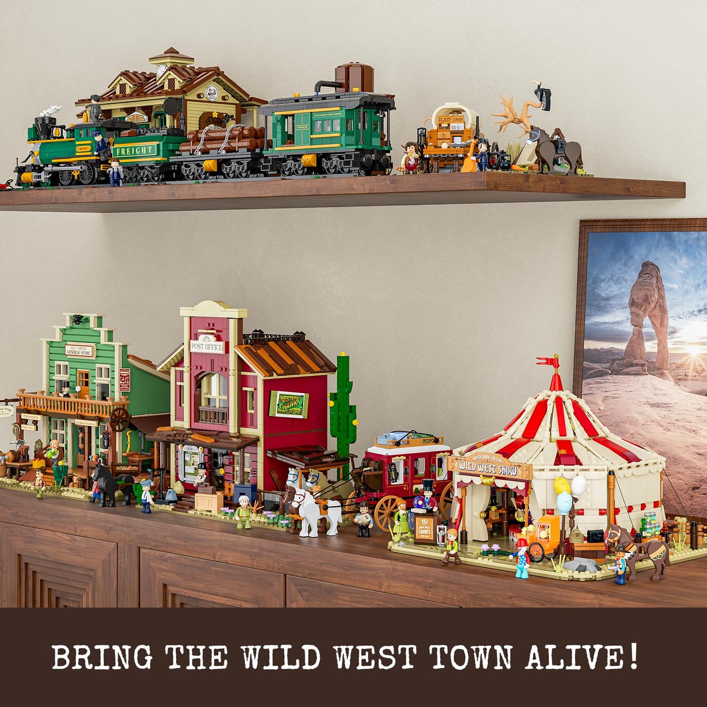 Lumibricks Travelling Circus Lighting Building-Bricks Set – The Wild West Show (1962 Pcs) for Adults & West Lovers