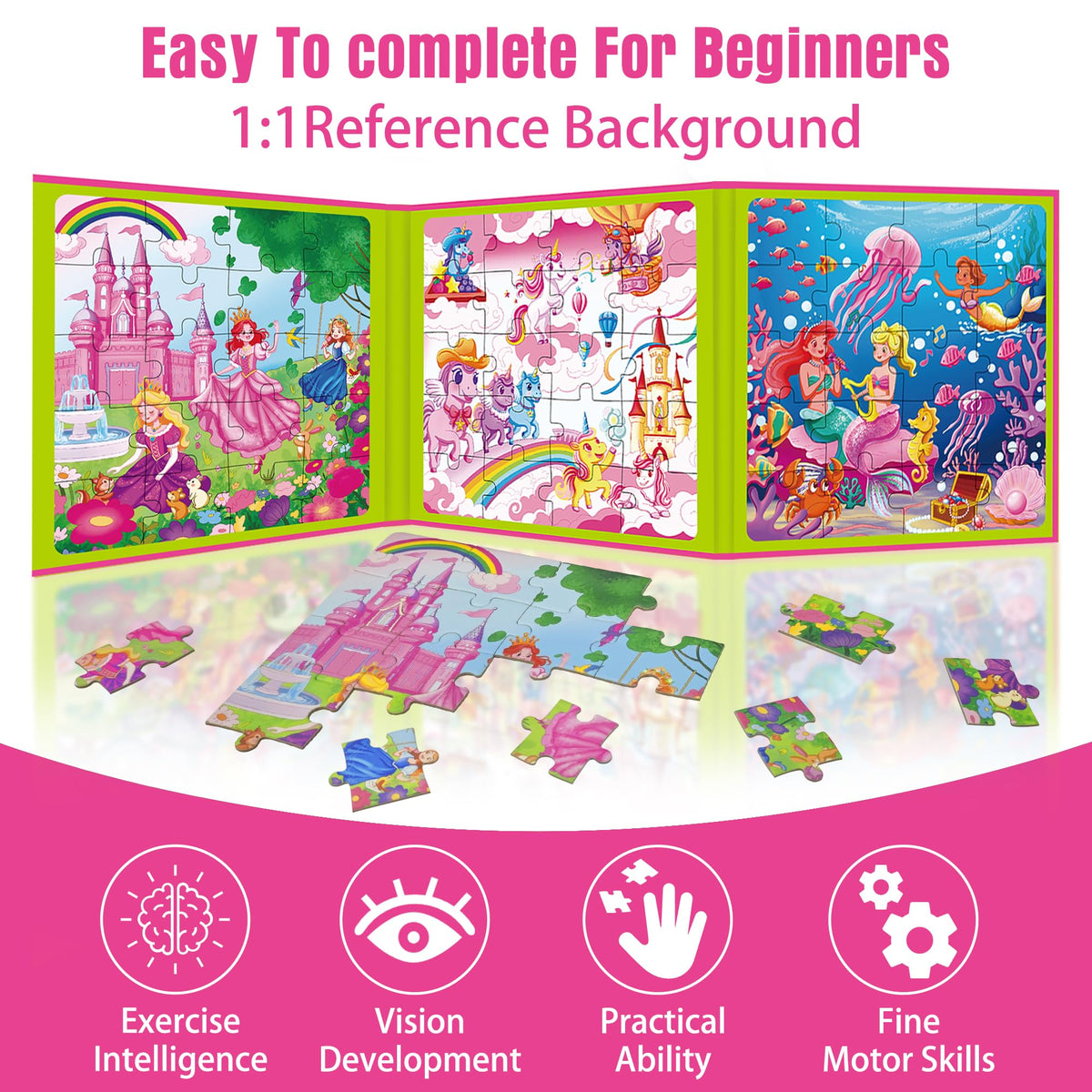 Lumikidz Magnetic Unicorn Mermaid Puzzle — 20-Piece Travel Toy for Ages 3–6