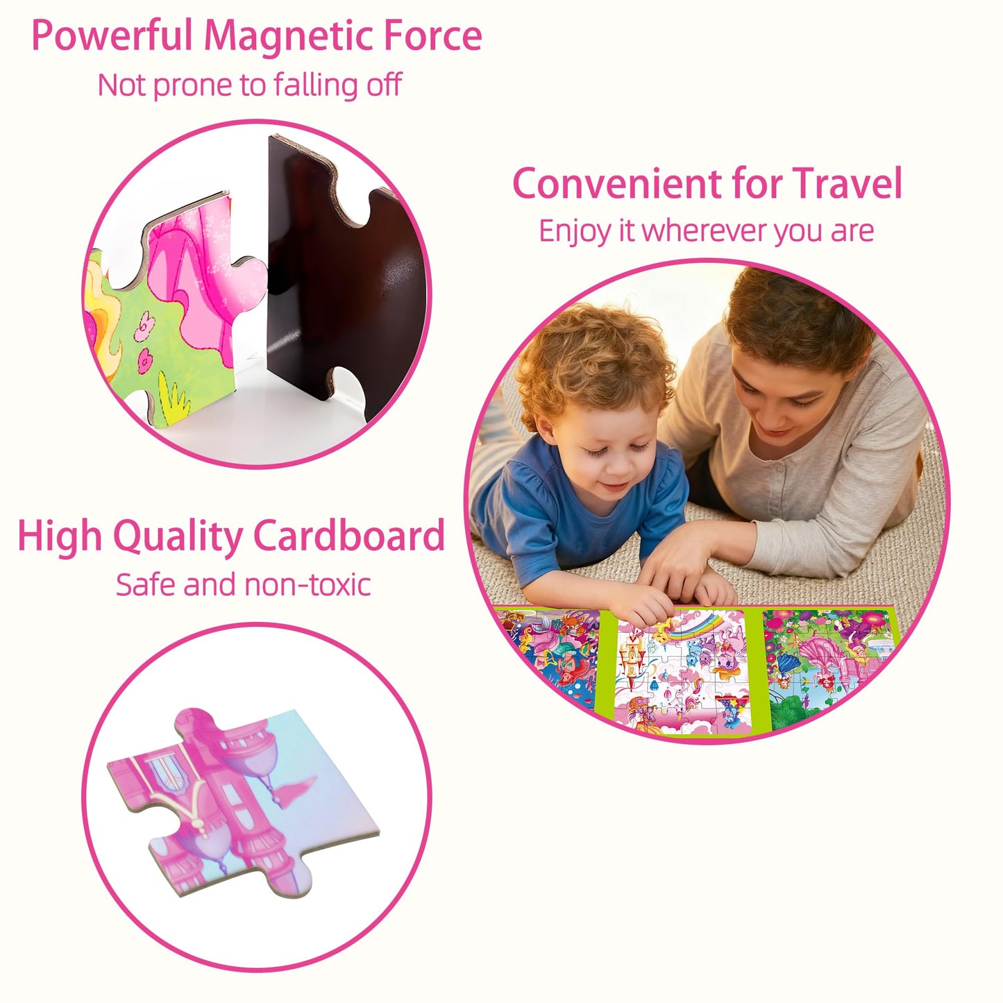Lumikidz Magnetic Unicorn Mermaid Puzzle — 20-Piece Travel Toy for Ages 3–6