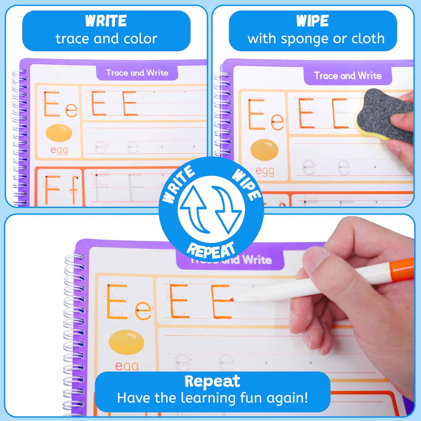 Lumikidz Preschool Learning Activities – Toddler Handwriting Practice & Tracing Books for Ages 3-5 | Montessori Busy Book