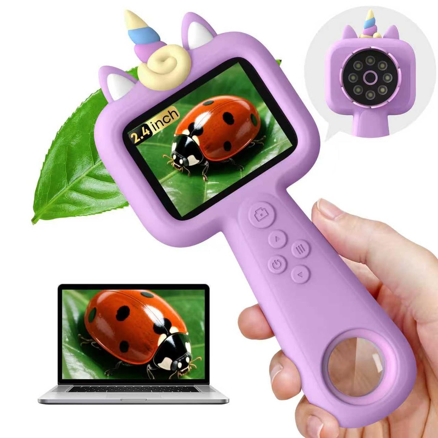 Lumiscp Kids Microscope - 2.4-Inch Pocket Digital Scope 600X-4800X