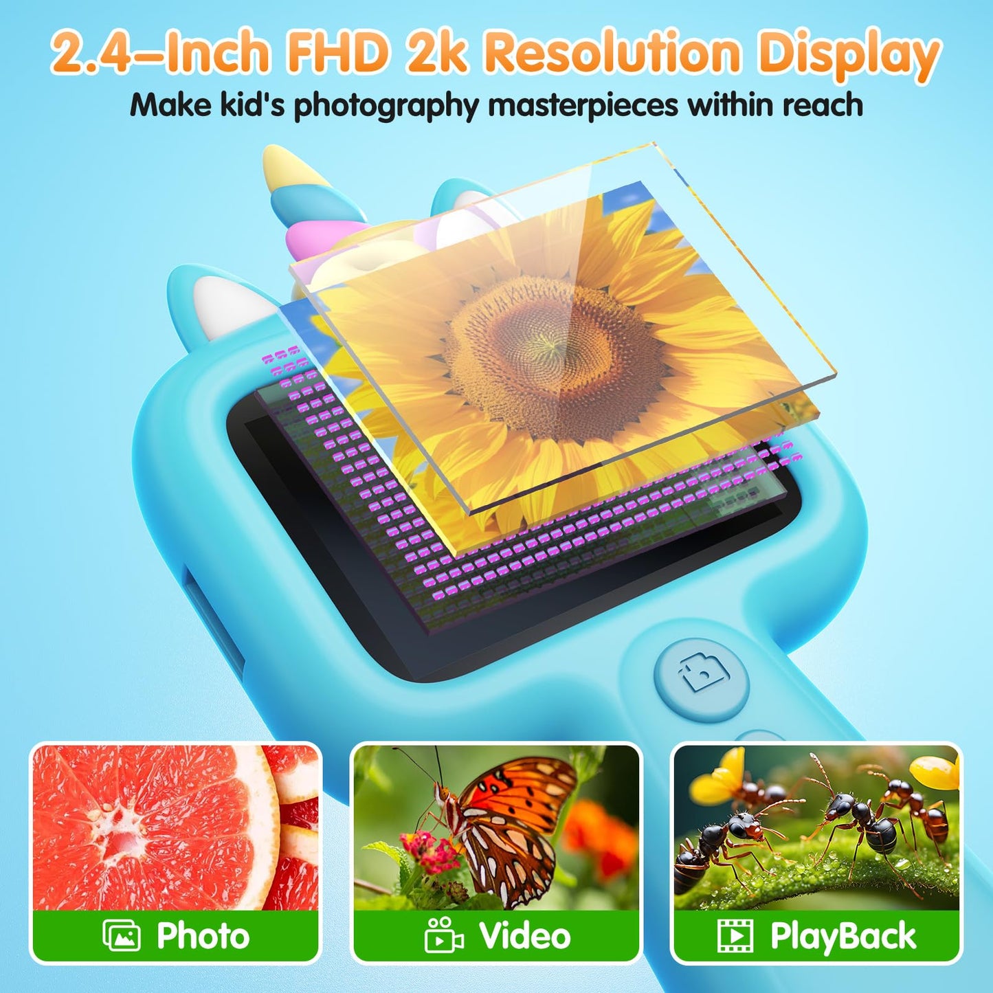 Lumiscp Pocket Microscope for Kids – 2.4-Inch Screen, 600x-4800x Magnification, Portable STEM Toy