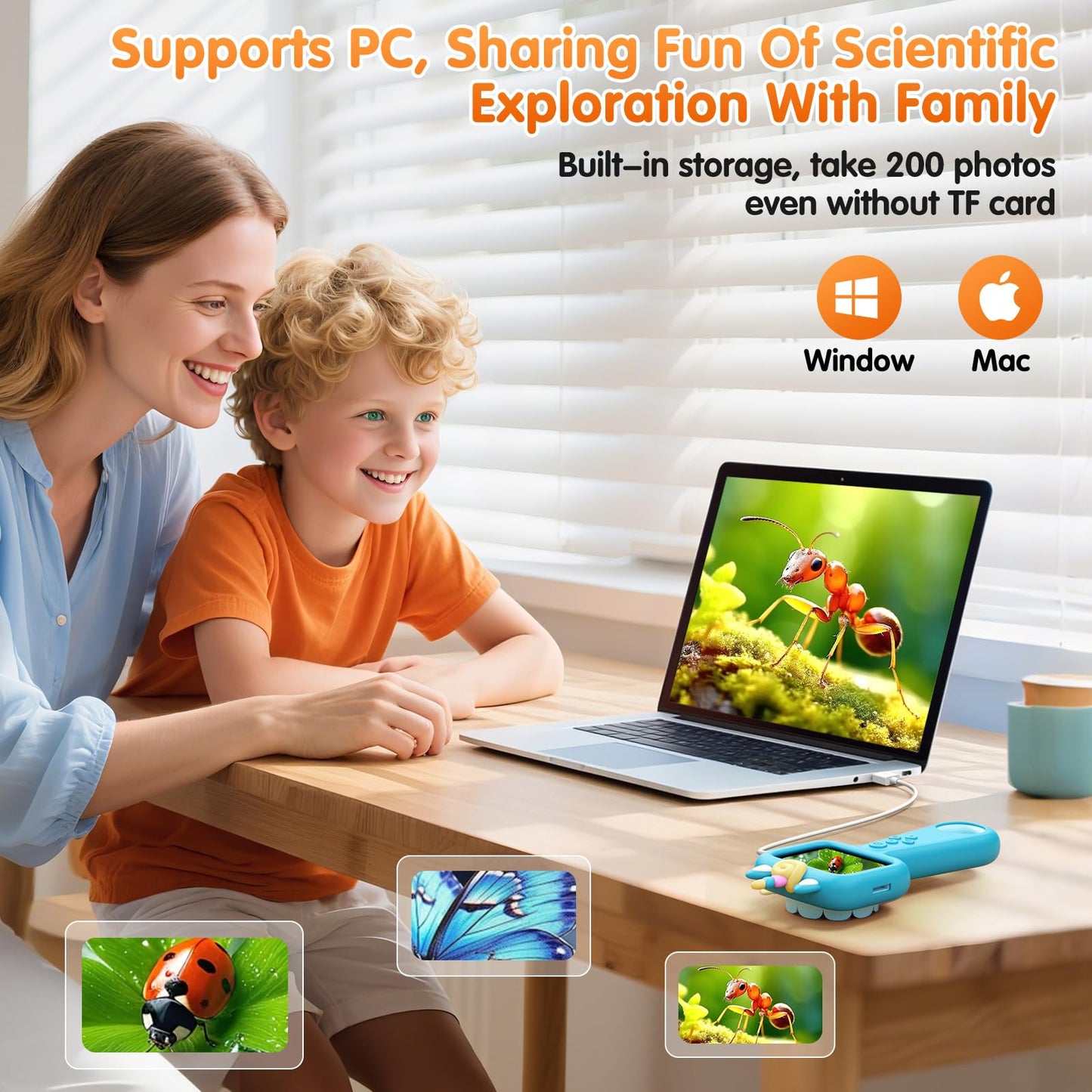 Lumiscp Pocket Microscope for Kids – 2.4-Inch Screen, 600x-4800x Magnification, Portable STEM Toy