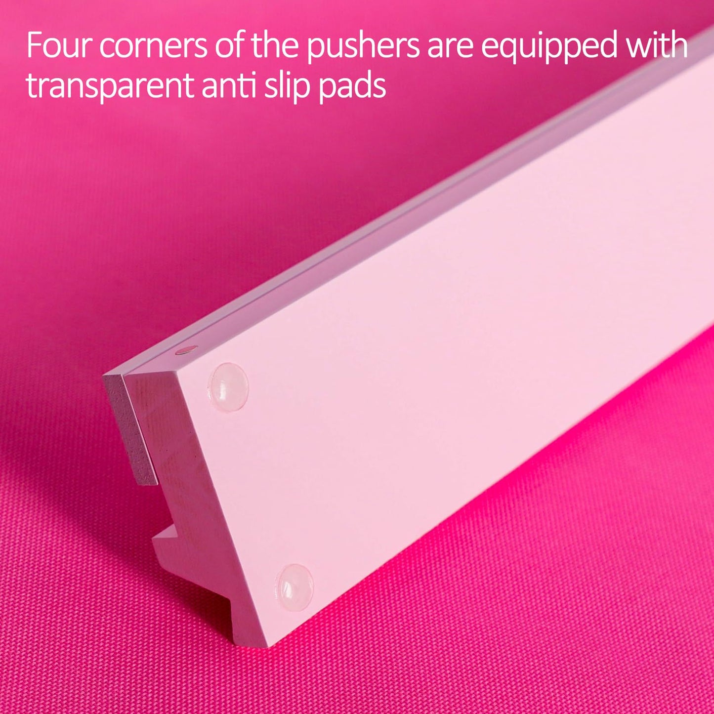 LUMIVIA Mahjong Racks with Pushers — Pink Wood Set of 4 + Drawstring Bag