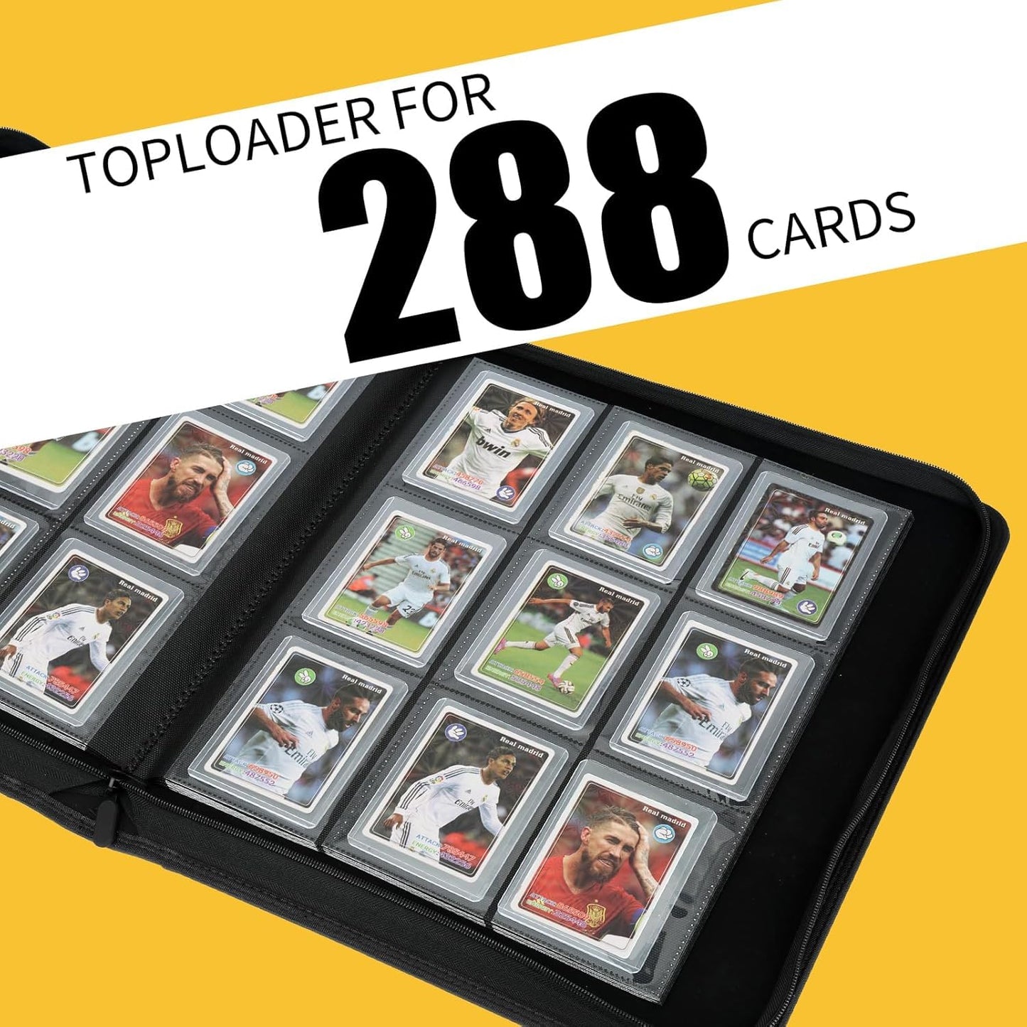 LUNNSHO Toploader Binder - 288 Cards, 9-Pocket, 3x4in Toploaders, Pink