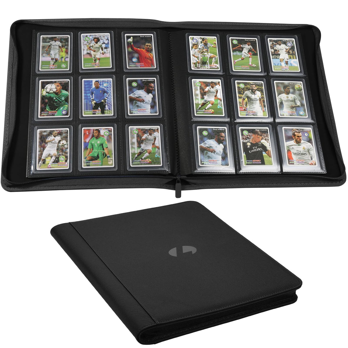 LUNNSHO Toploader Binder – Holds 288 Toploaders, 9-Pocket Double-Sided Card Binder (Black)