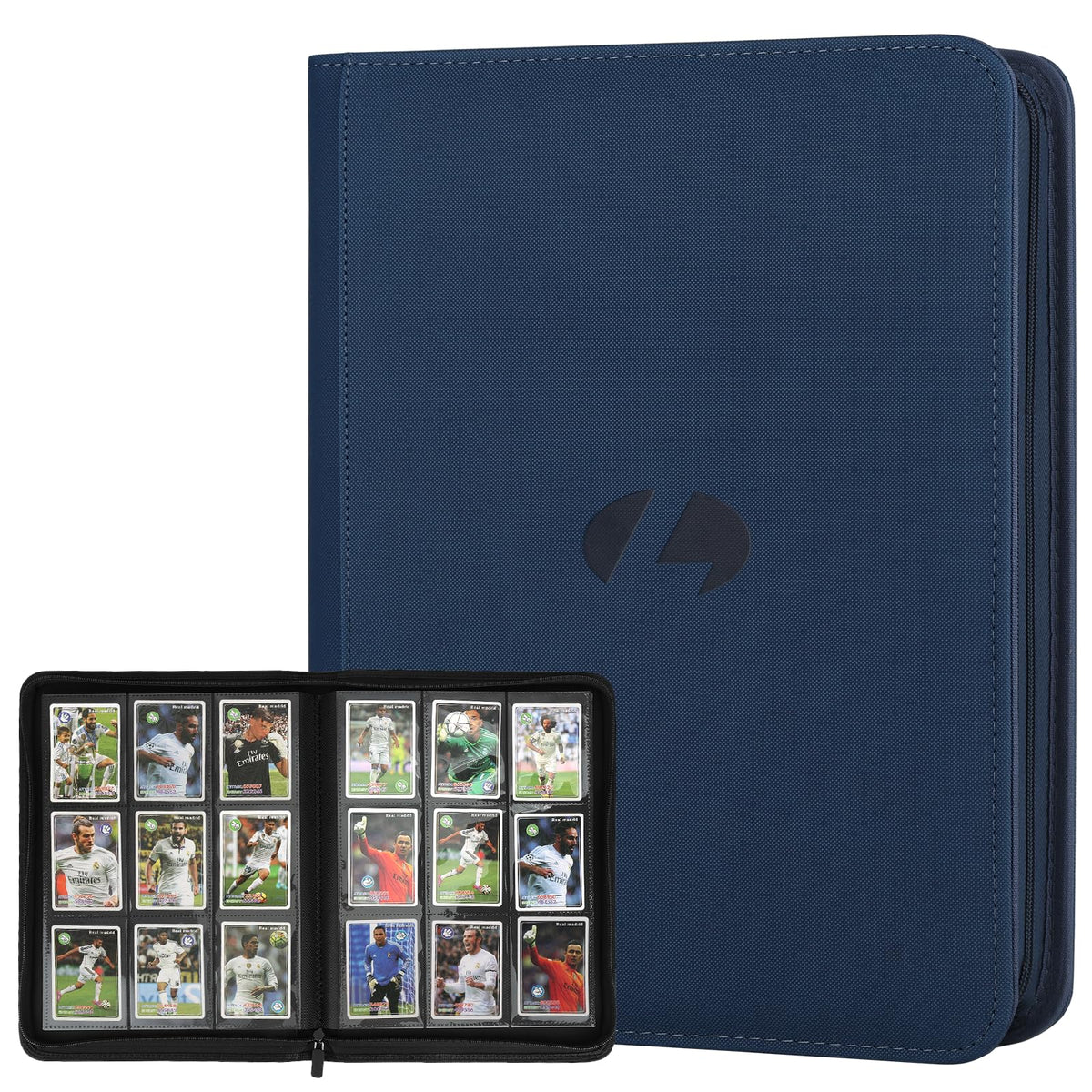 LUNNSHO Trading Card Binder – Premium 9-Pocket Double-Sided Album, 540 Card Capacity, PU Water-Resistant, Dark Blue