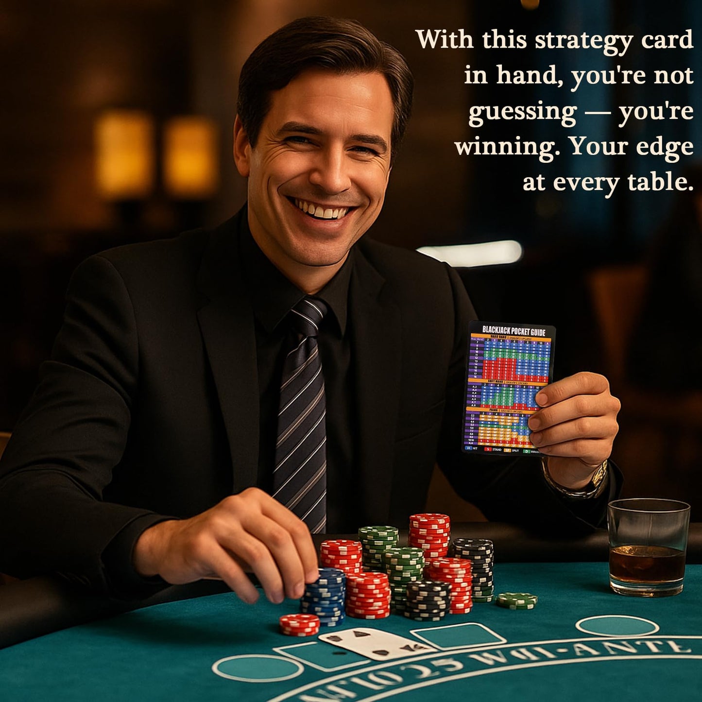 Lunorvexia 9-Pack Double-Sided Poker & Blackjack Strategy Cards | Casino-Ready Quick Reference