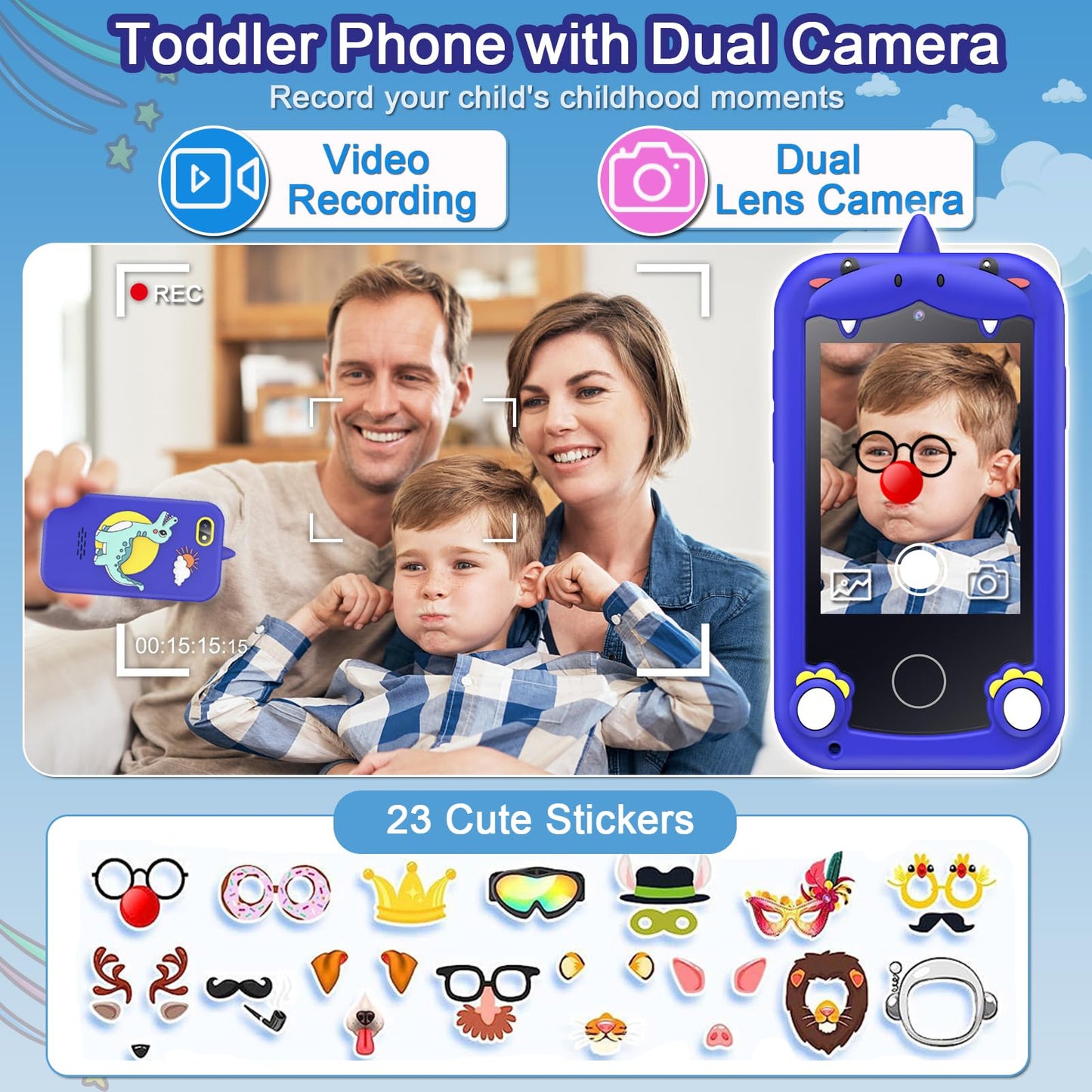 Luoba Kids Phone - Touchscreen Learning Smartphone for Ages 3-10 with Camera, Games & Music